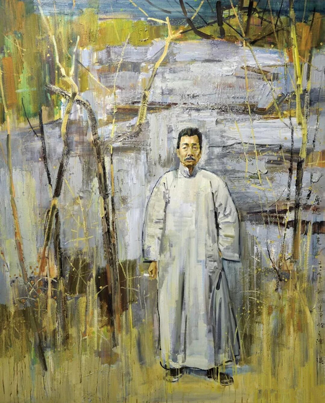 孫建平/石在，火種是不會(huì)滅的——魯迅/160×130cm/布面油畫