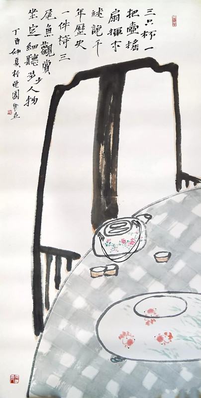 孫國(guó)喜/細(xì)聽(tīng)/138×69cm