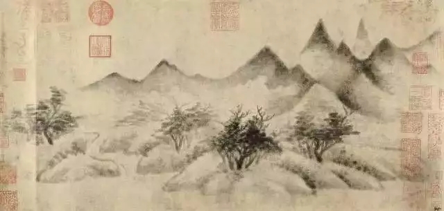 南宋·米友仁 云山圖 紙本墨色 27.6×57cm 美國(guó)克利夫蘭藝術(shù)博物館藏