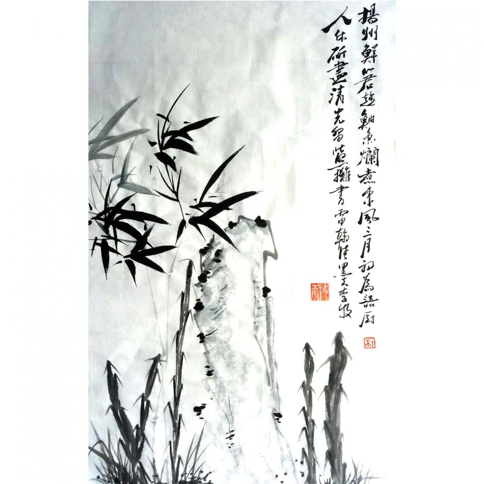 李牧國畫作品《【節(jié)節(jié)高】作者李牧》