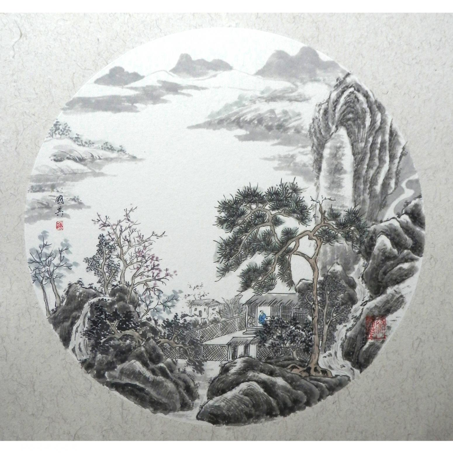 蔡國(guó)英國(guó)畫作品《【水墨山水】作者蔡國(guó)英》