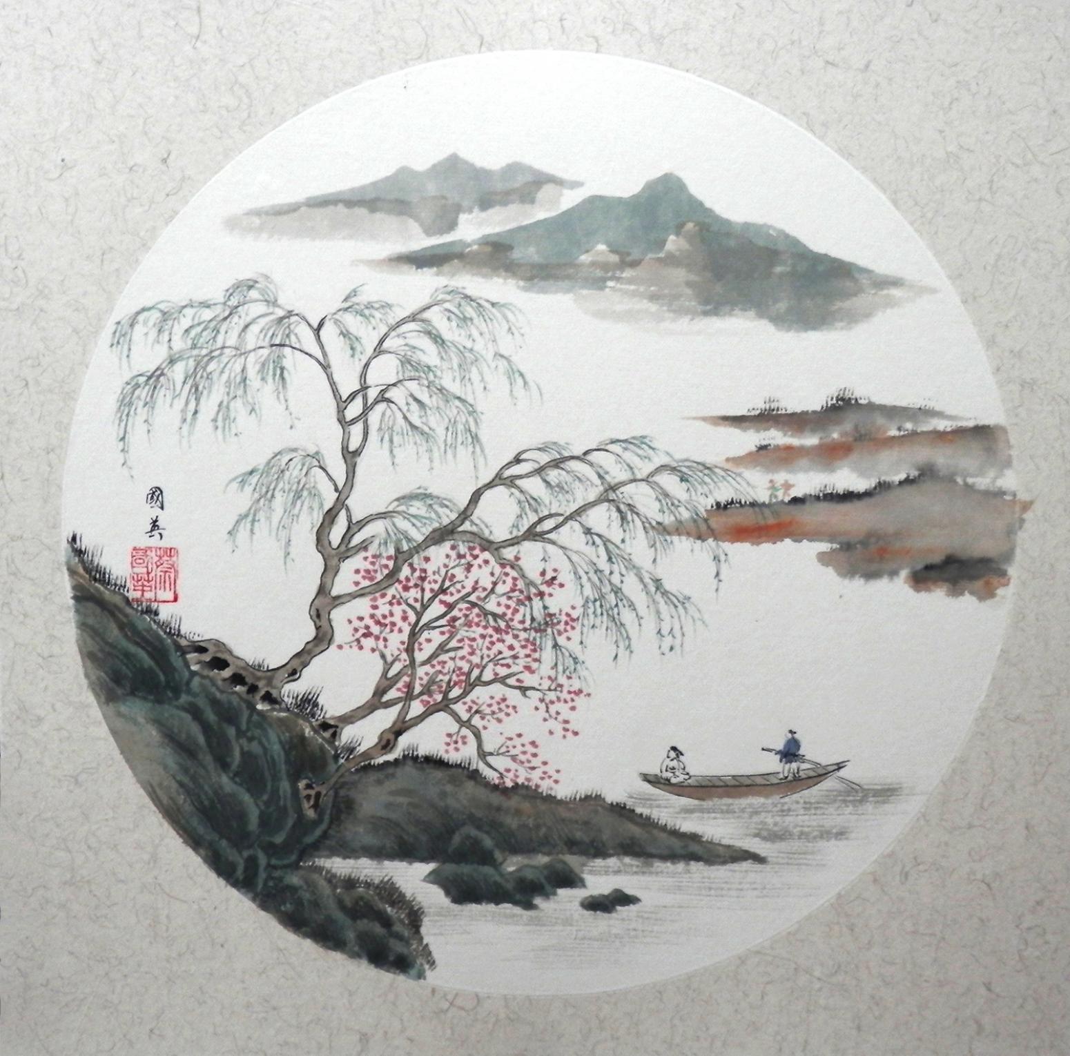 蔡國(guó)英國(guó)畫作品《【水墨山水】作者蔡國(guó)英》【圖0】