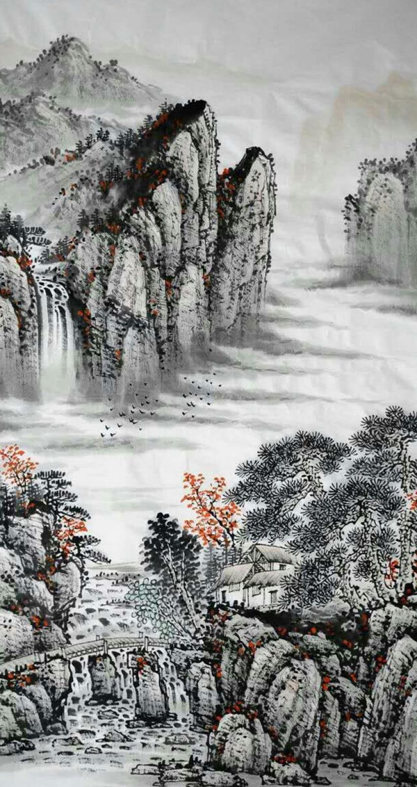 劉恒勝國畫作品《【山水11】作者劉恒勝》【圖0】