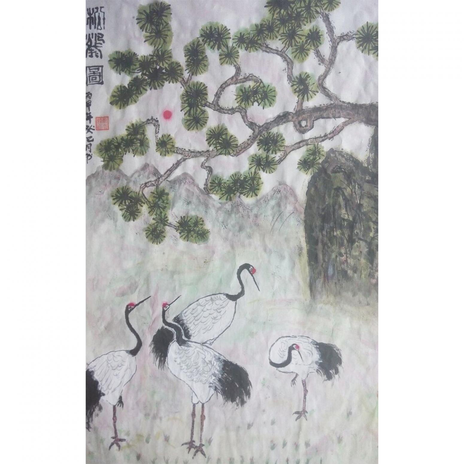 劉先鋒國畫作品《【白鶴】作者劉先鋒》