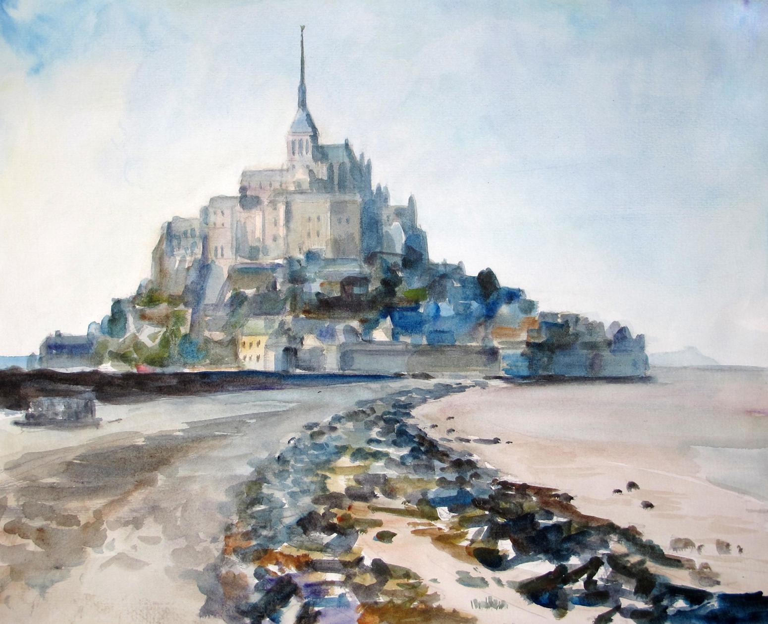 楊陽(yáng)國(guó)畫(huà)作品《【Mont-Saint-Michel】作者楊陽(yáng)》【圖0】