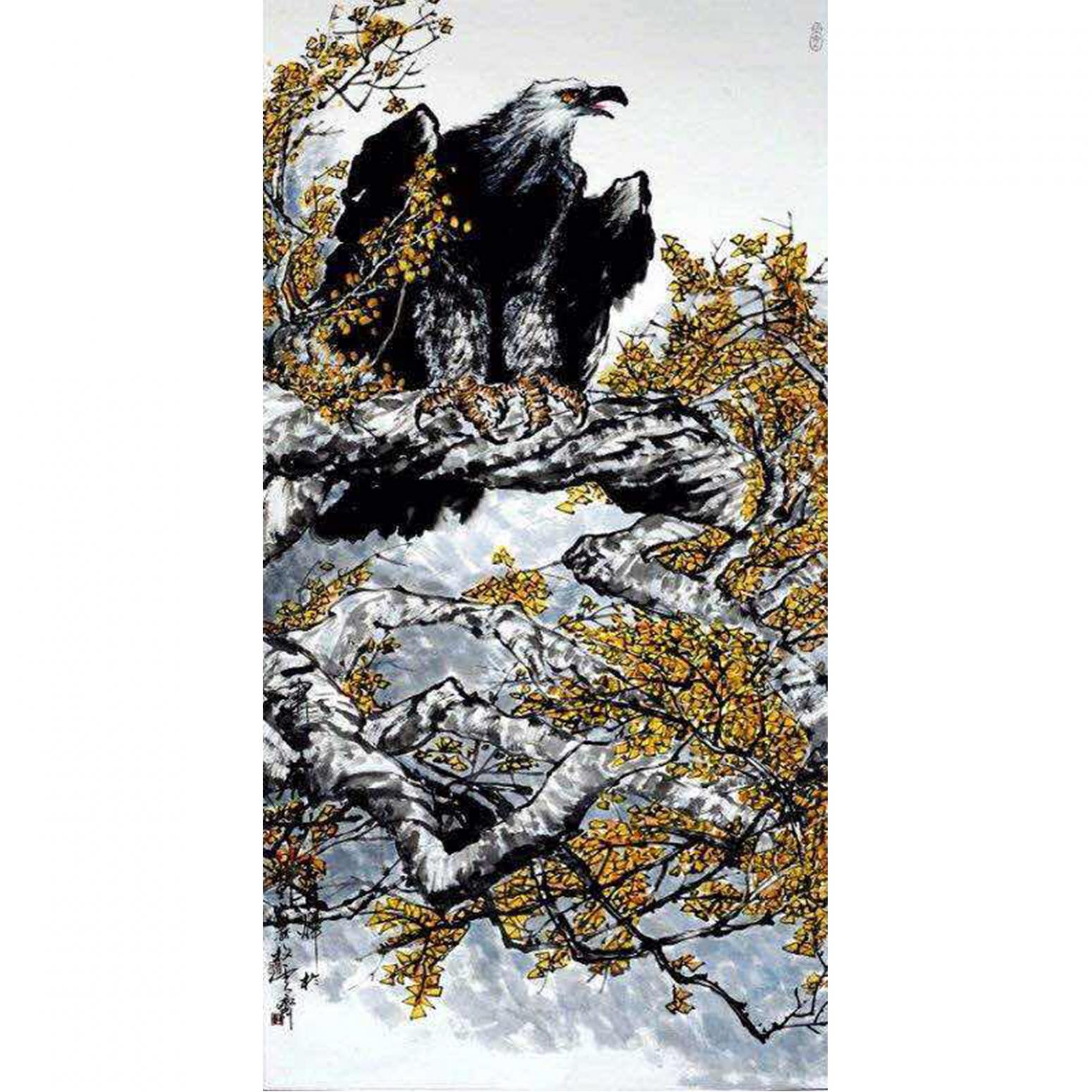 王貴燁國畫作品《【棲息】作者王貴燁》