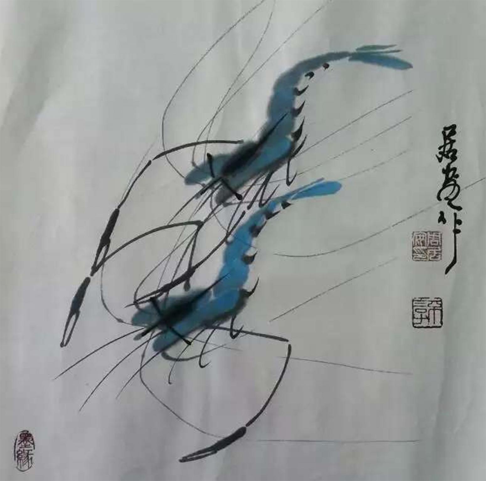 周居安國畫作品《【成雙成對2】作者周居安》【圖0】