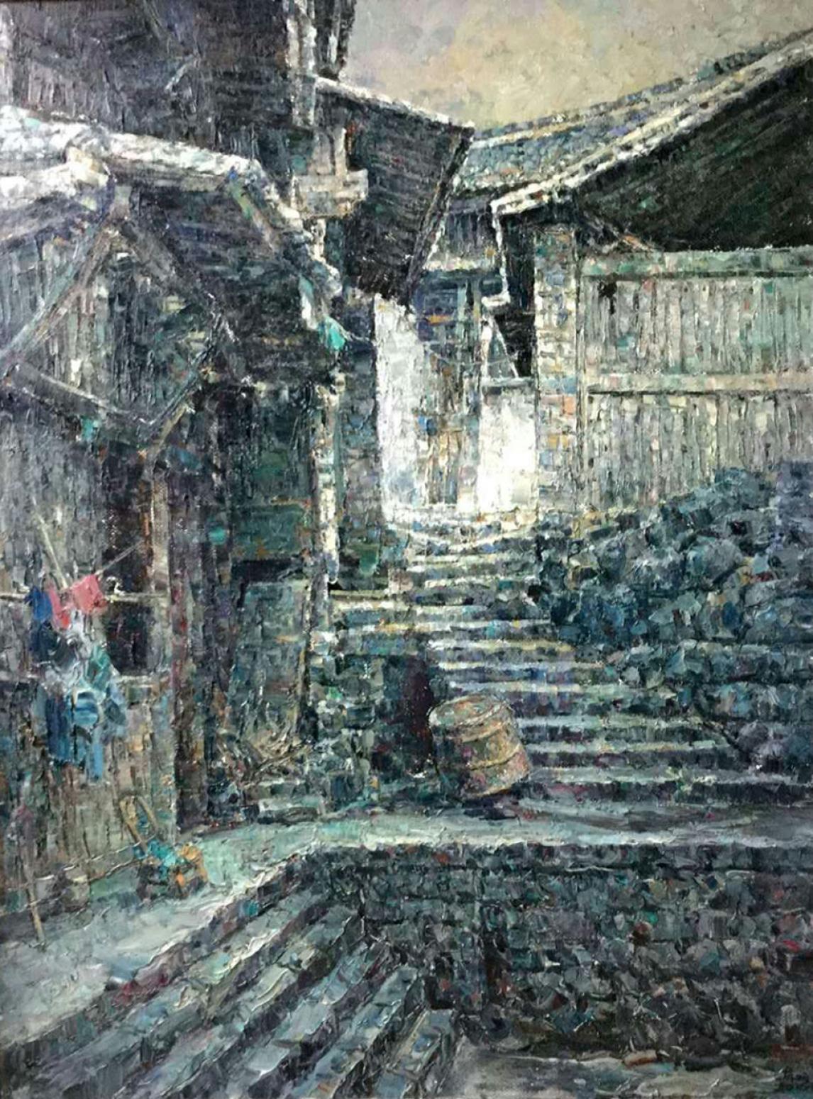 朱明油畫作品《【老家鄉(xiāng)】作者朱明》【圖0】
