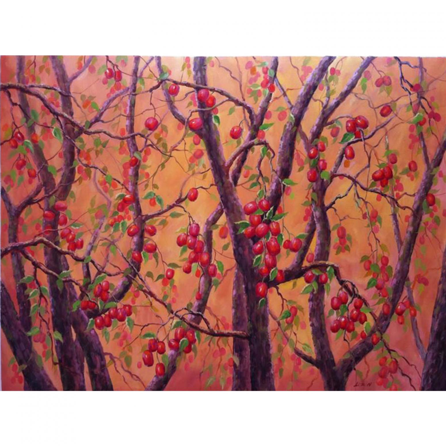凌振寧油畫作品《【紅紅火火】作者凌振寧》