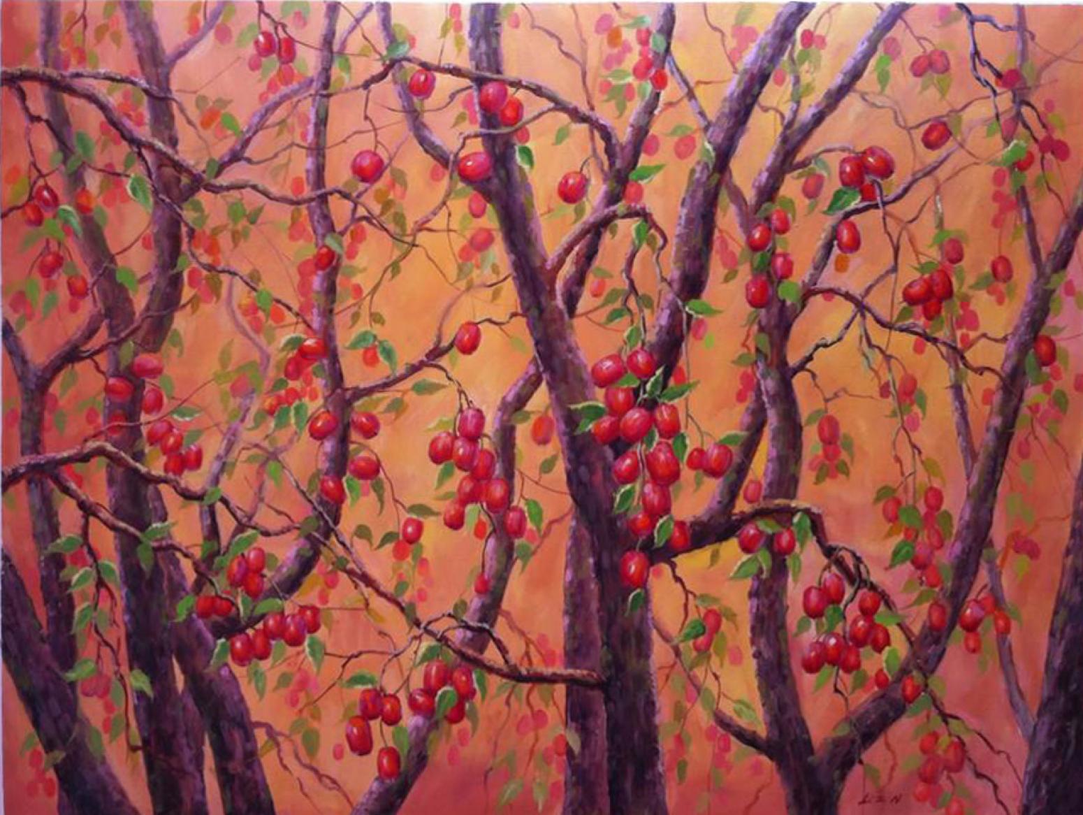 凌振寧油畫作品《【紅紅火火】作者凌振寧》【圖0】