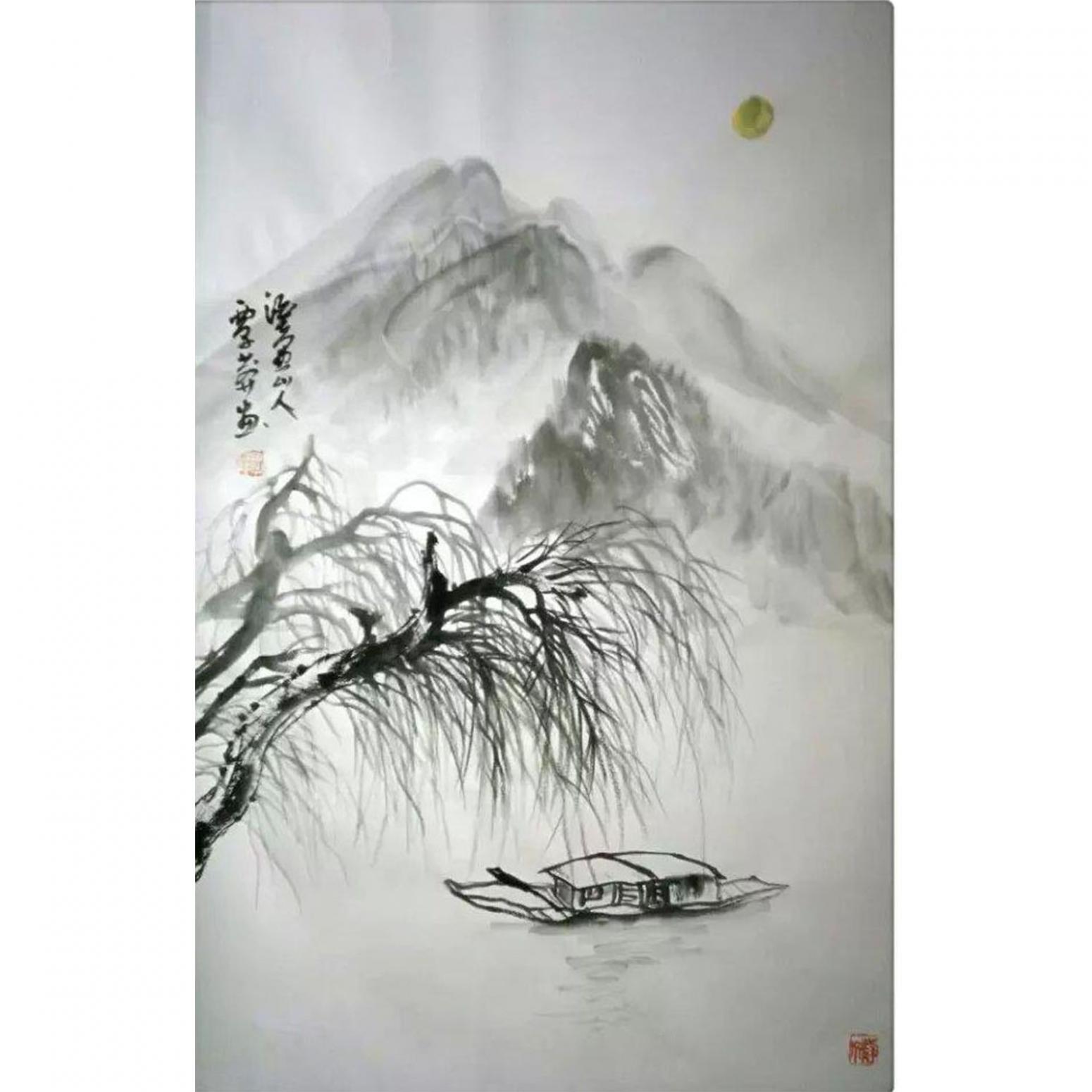 覃莽國(guó)畫(huà)作品《【歸柳】作者覃莽》