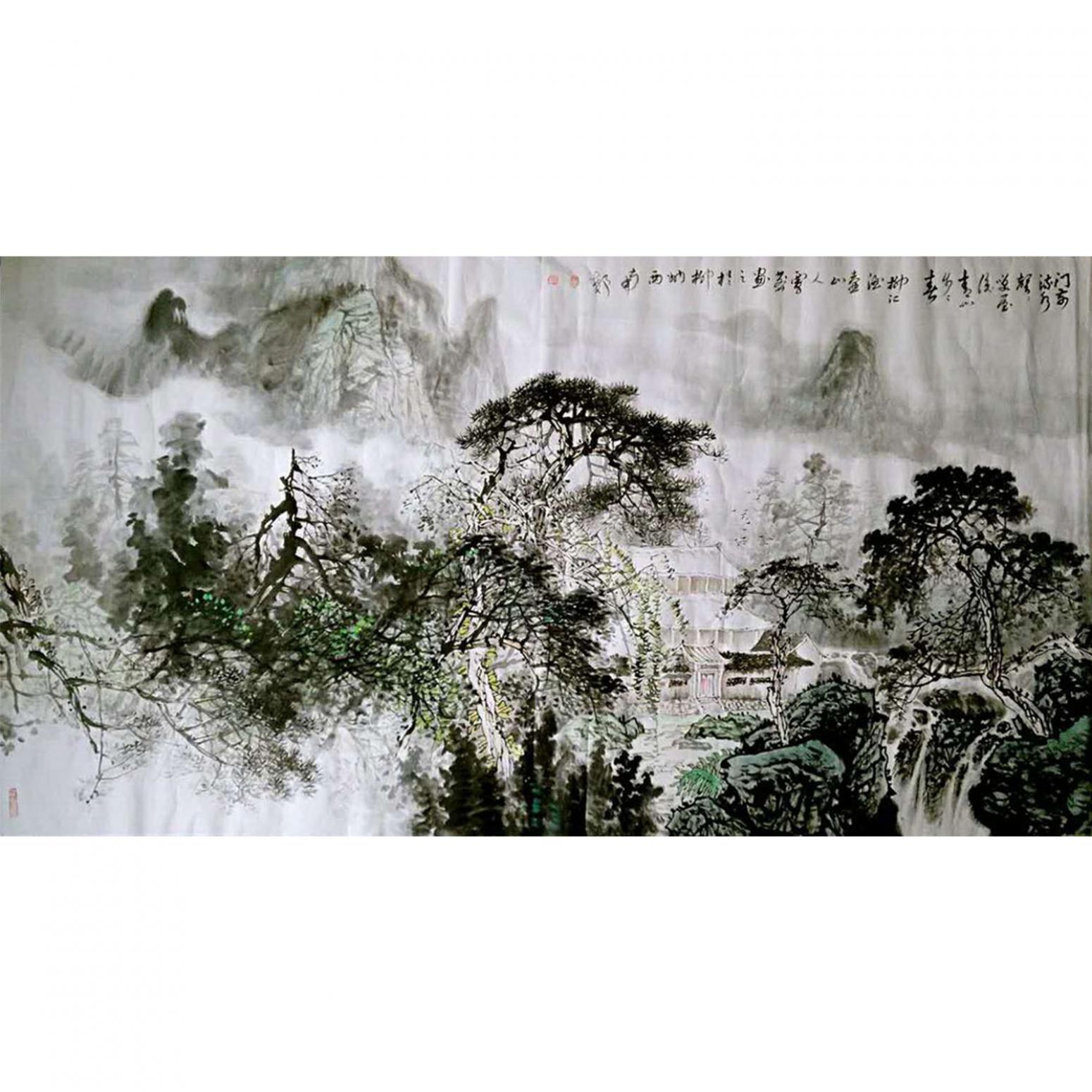 覃莽國畫作品《【仙境裊繞】作者覃莽》
