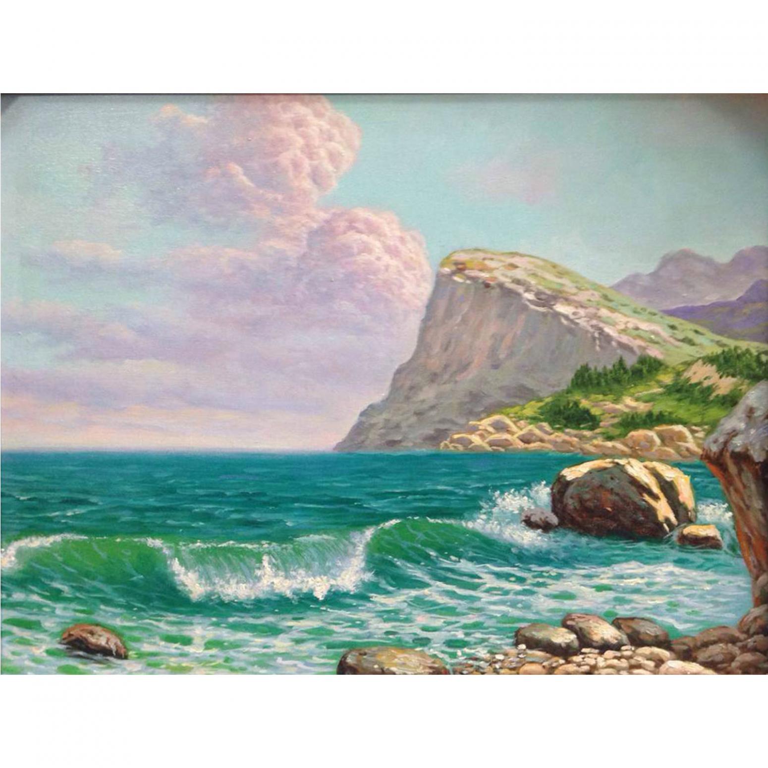 莫明標油畫作品《【海浪】作者莫明標》