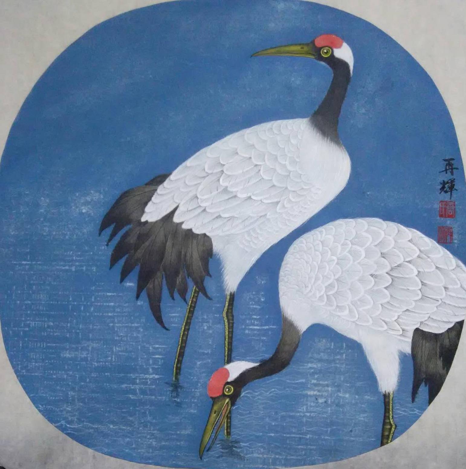 唐再輝國畫作品《【仙鶴】作者唐再輝》【圖0】