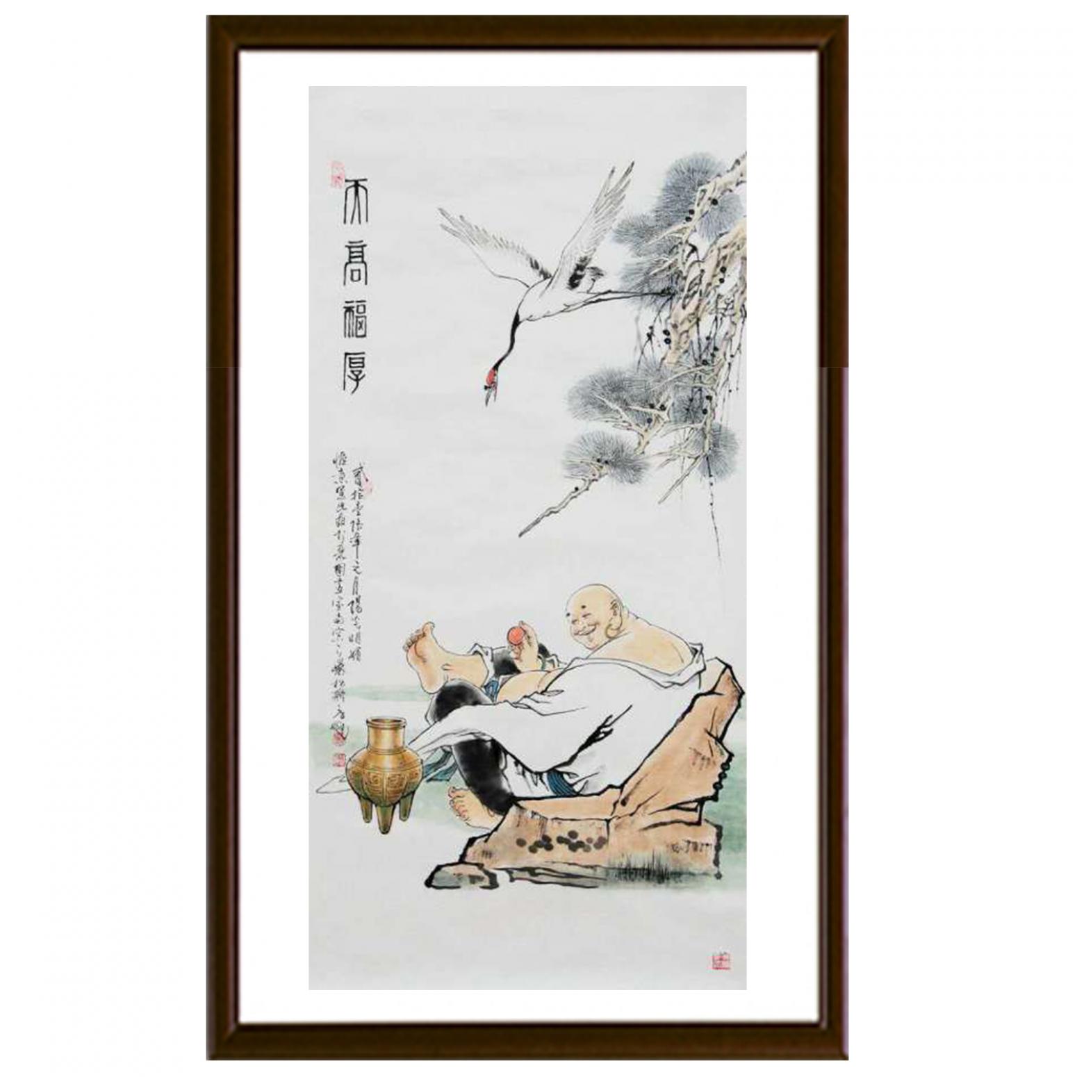 竇世魁國畫作品《人物畫-高福厚德》【圖2】