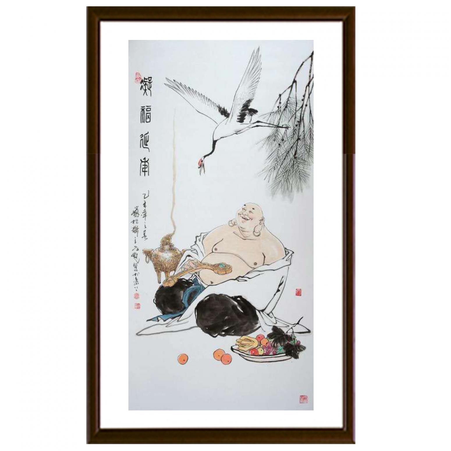 竇世魁國畫作品《人物畫-凝佛延年》【圖2】