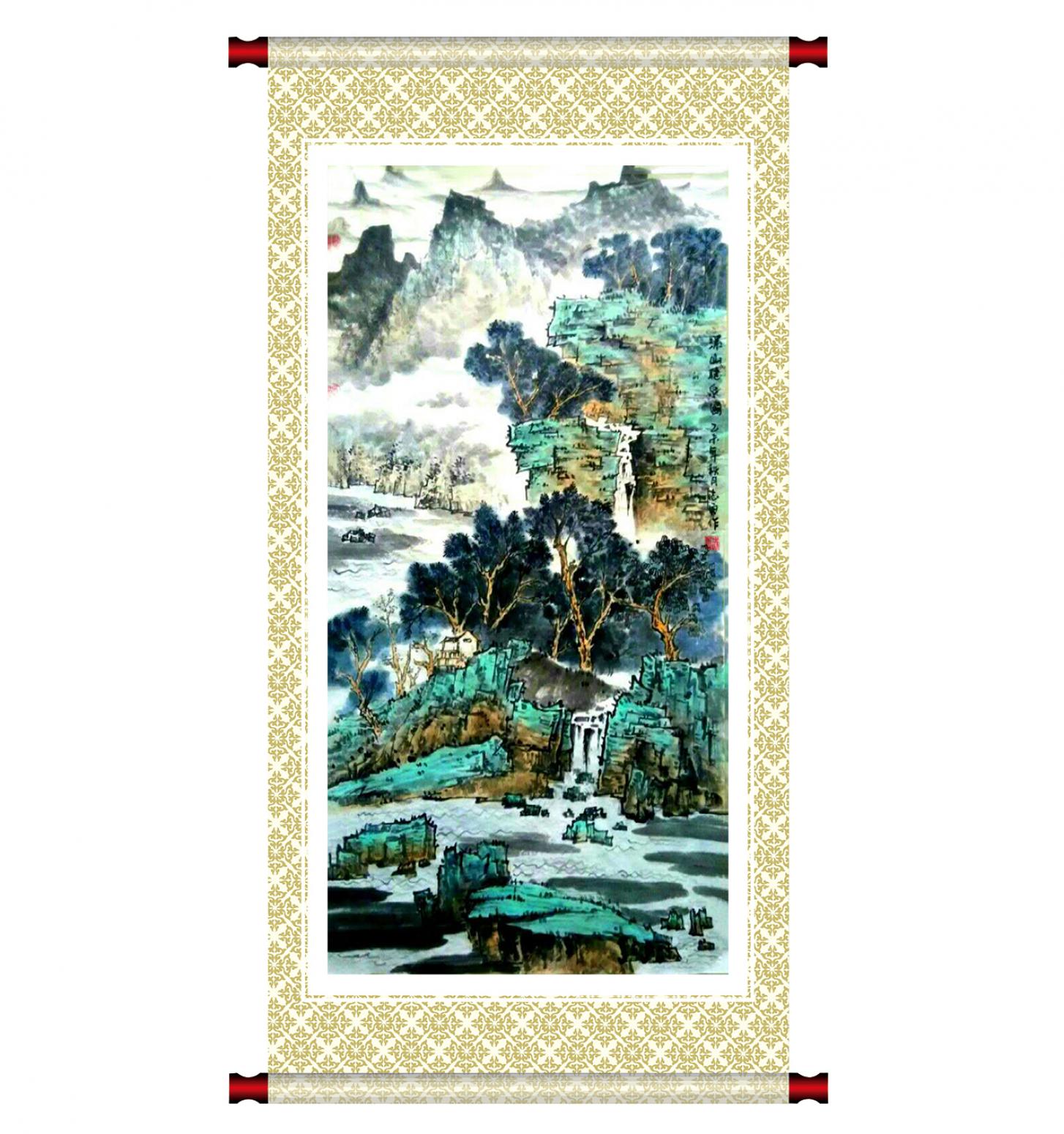 何志勇國(guó)畫作品《【財(cái)源廣進(jìn)】作者何志勇》【圖1】