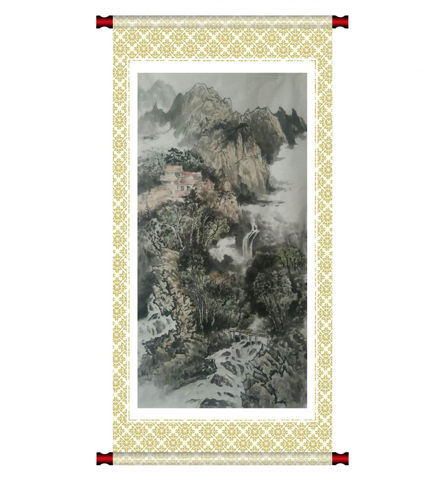 何志勇國畫作品《【潺潺細(xì)流】作者何志勇》【圖1】