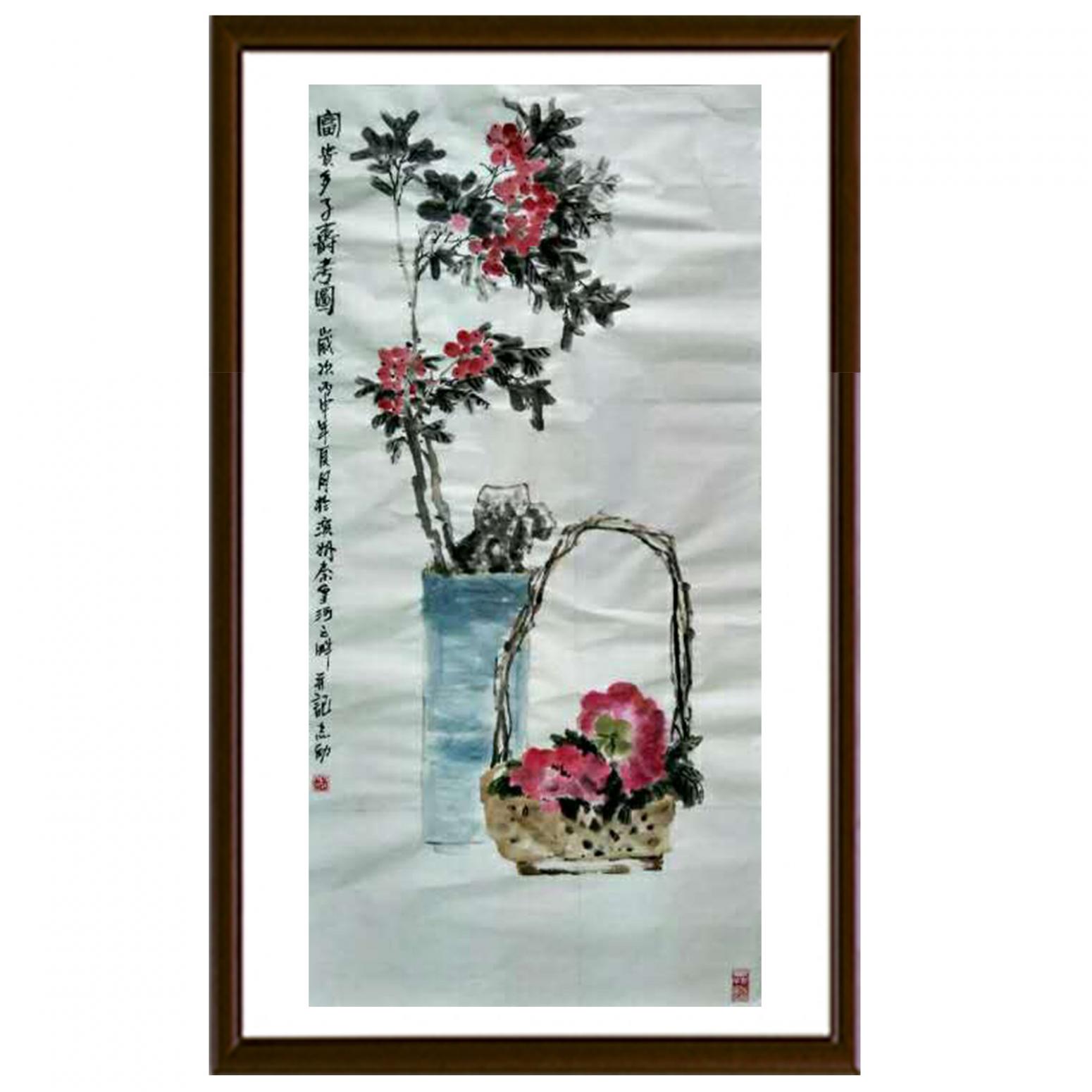 何志勇國畫作品《【富貴多子壽圖】作者何志勇》【圖2】