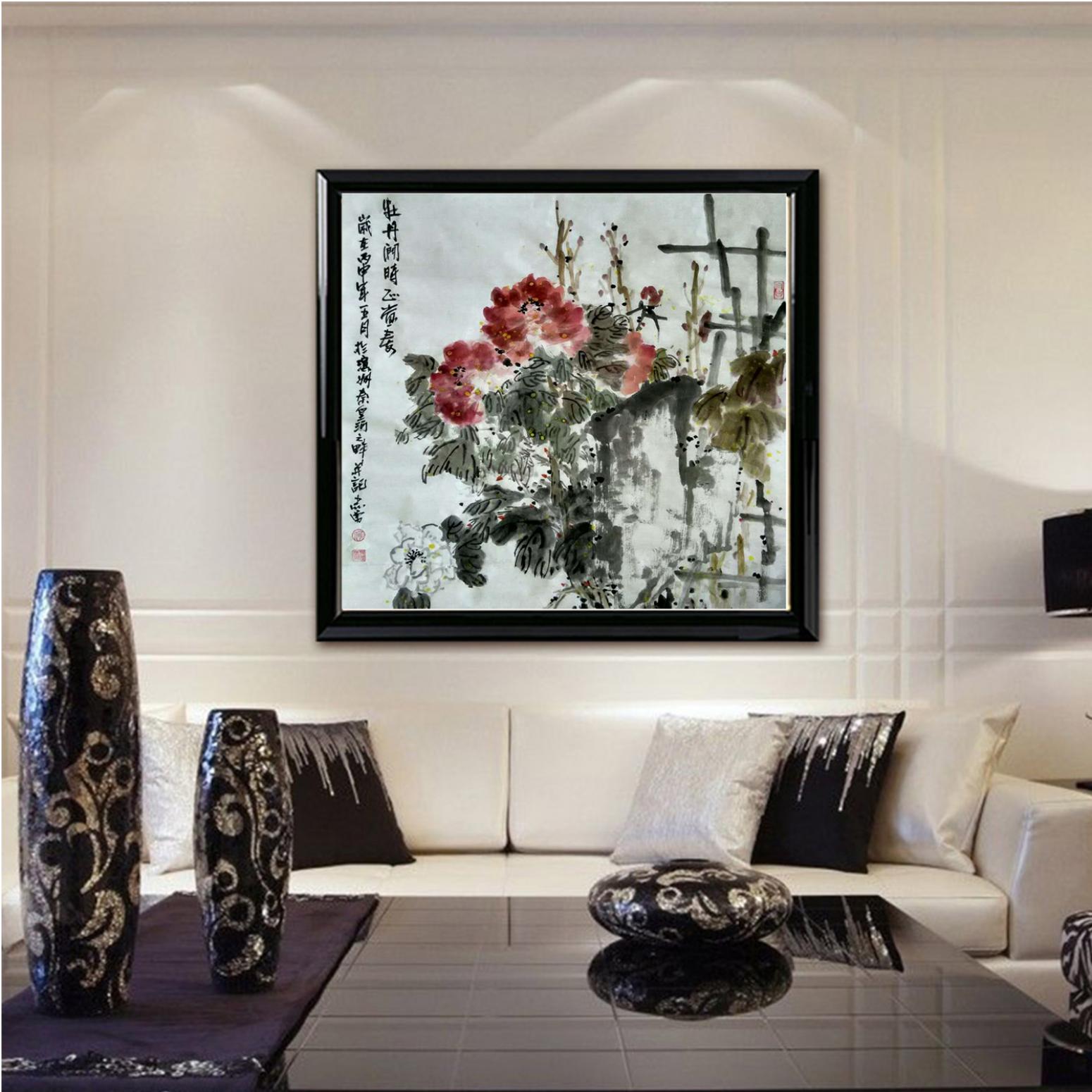 何志勇國(guó)畫(huà)作品《【牡丹門(mén)景】作者何志勇》【圖3】