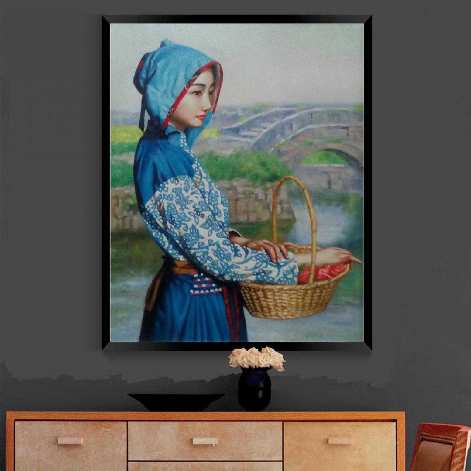 王冬寒油畫作品《【農女】作者王冬寒》【圖3】