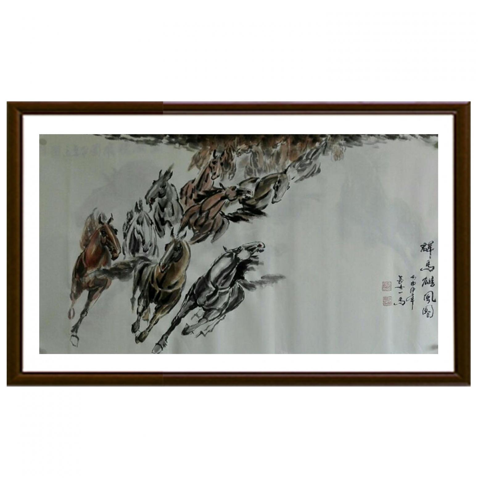 邵西安國畫作品《【群馬雄風(fēng)圖】作者邵西安》【圖2】