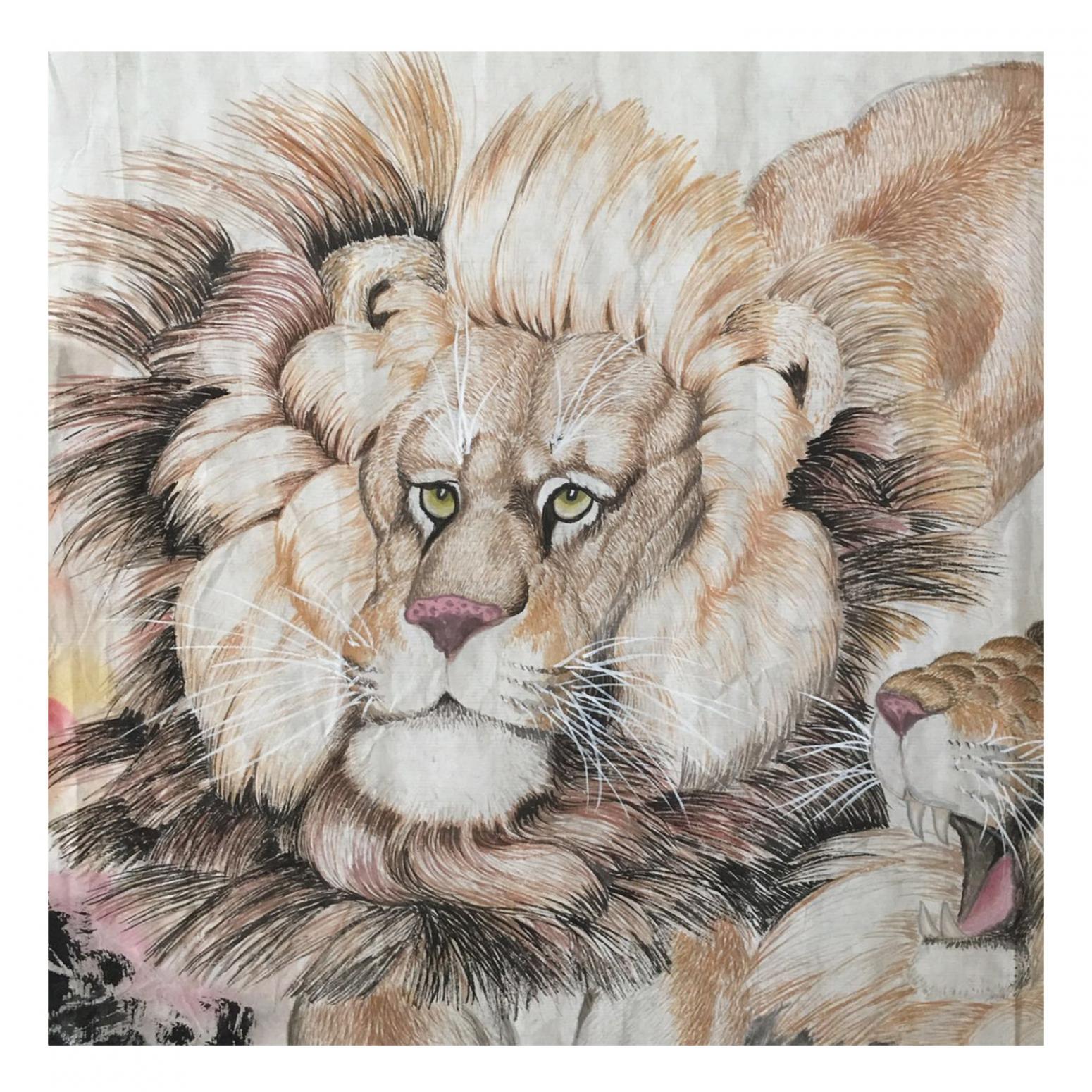 祝漢山國畫作品《【獅子頭】作者祝漢山》