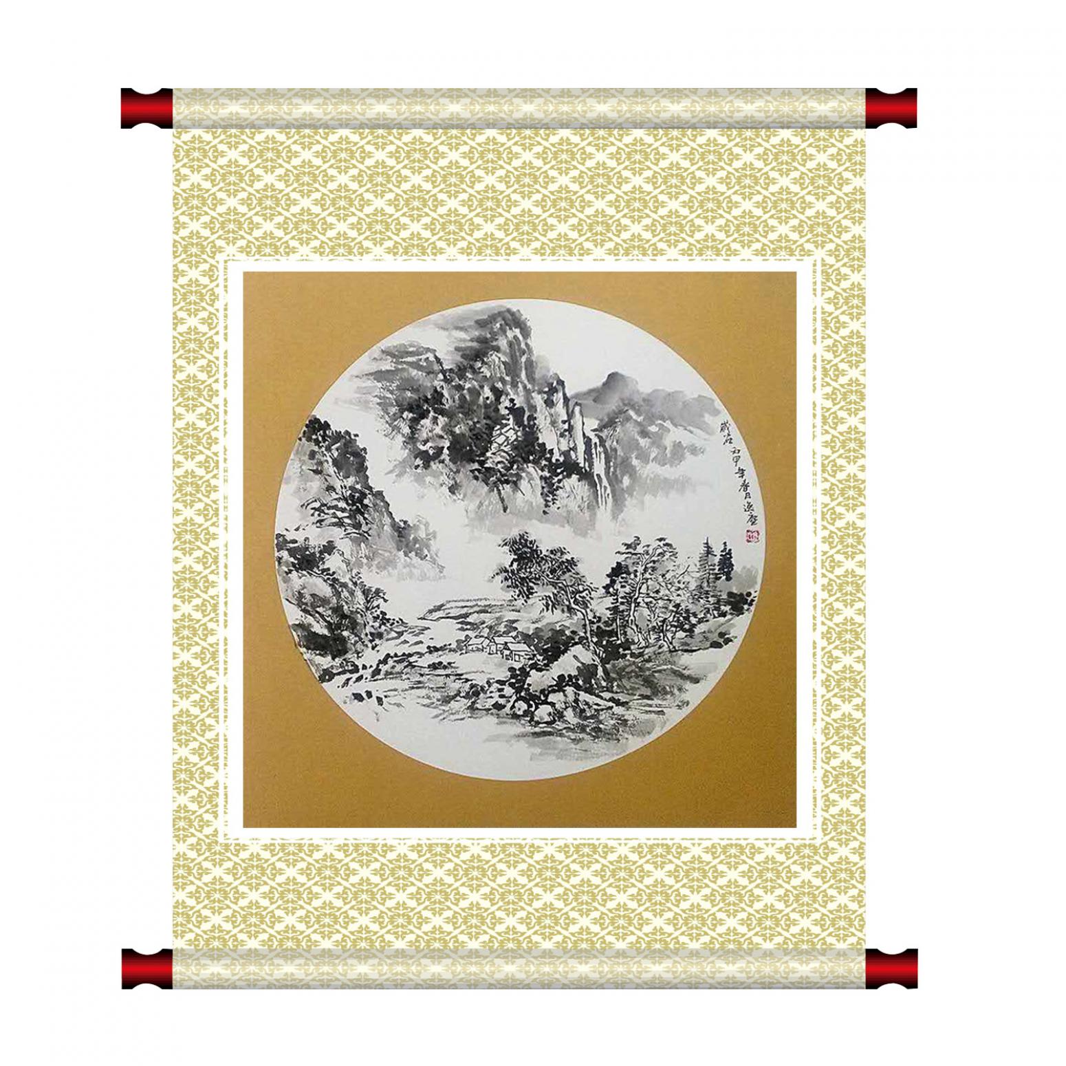 高勇利國畫作品《【山下小屋】作者高勇利》【圖1】