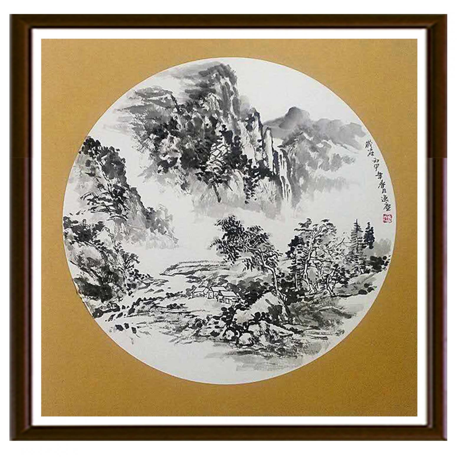 高勇利國畫作品《【山下小屋】作者高勇利》【圖2】