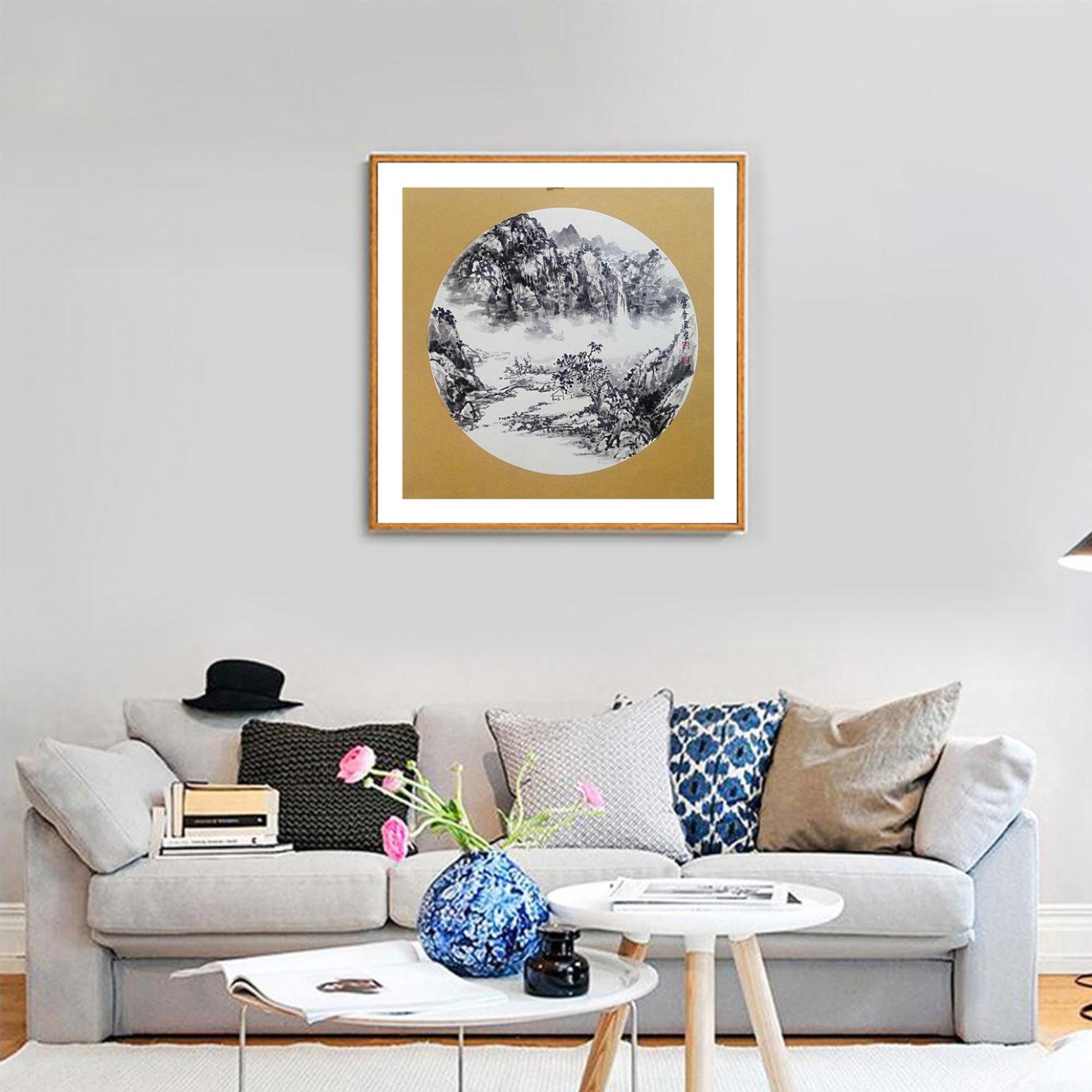 高勇利國畫作品《【山下小屋】作者高勇利》【圖3】