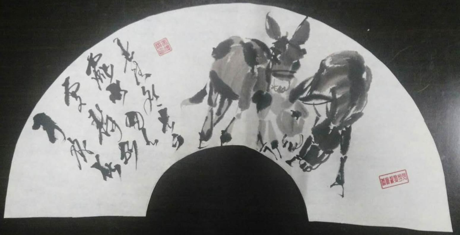 吳俊彬國(guó)畫作品《【牧驢圖1】作者吳俊彬》【圖0】