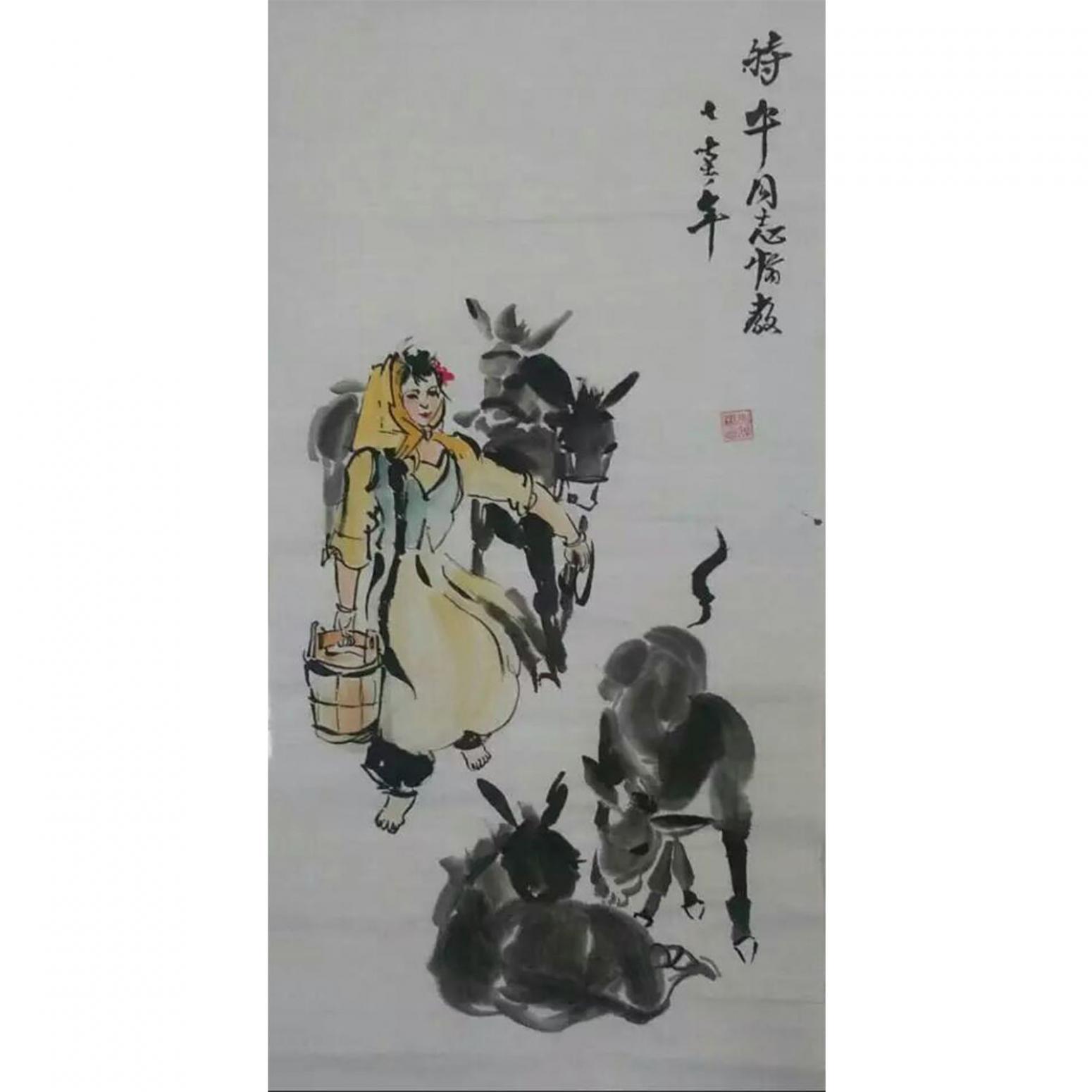 吳俊彬國(guó)畫(huà)作品《【牧牛圖3】作者吳俊彬》