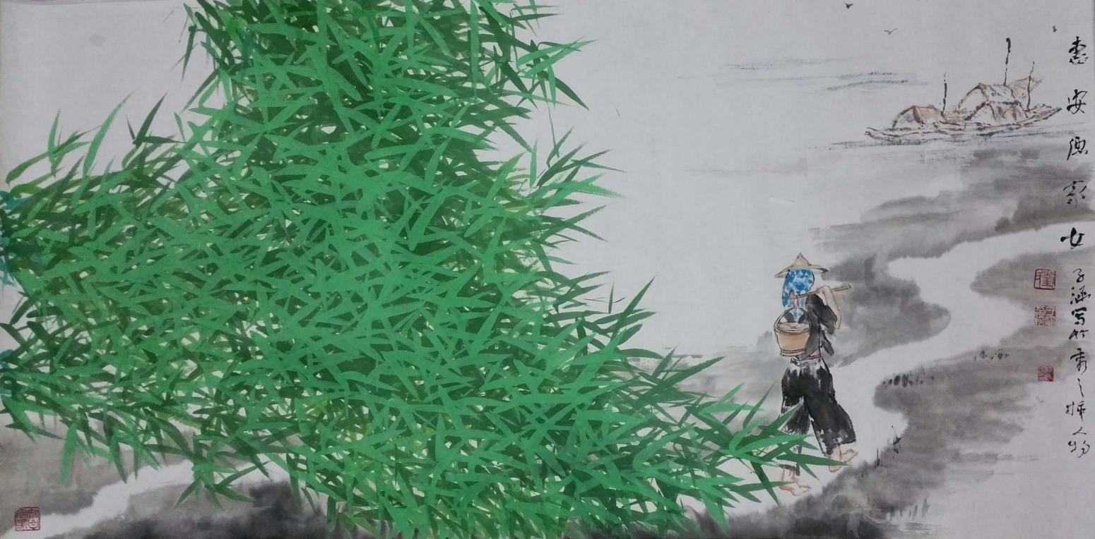 劉春香國畫作品《【溯溪而上】作者劉春香》【圖0】