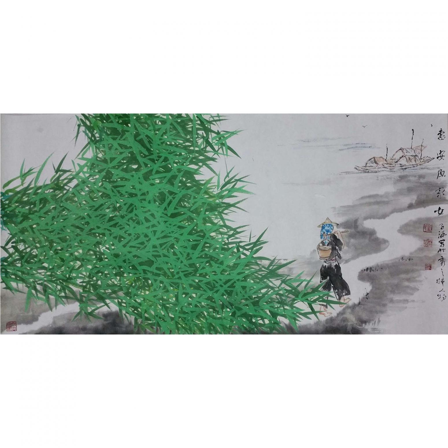 劉春香國畫作品《【溯溪而上】作者劉春香》