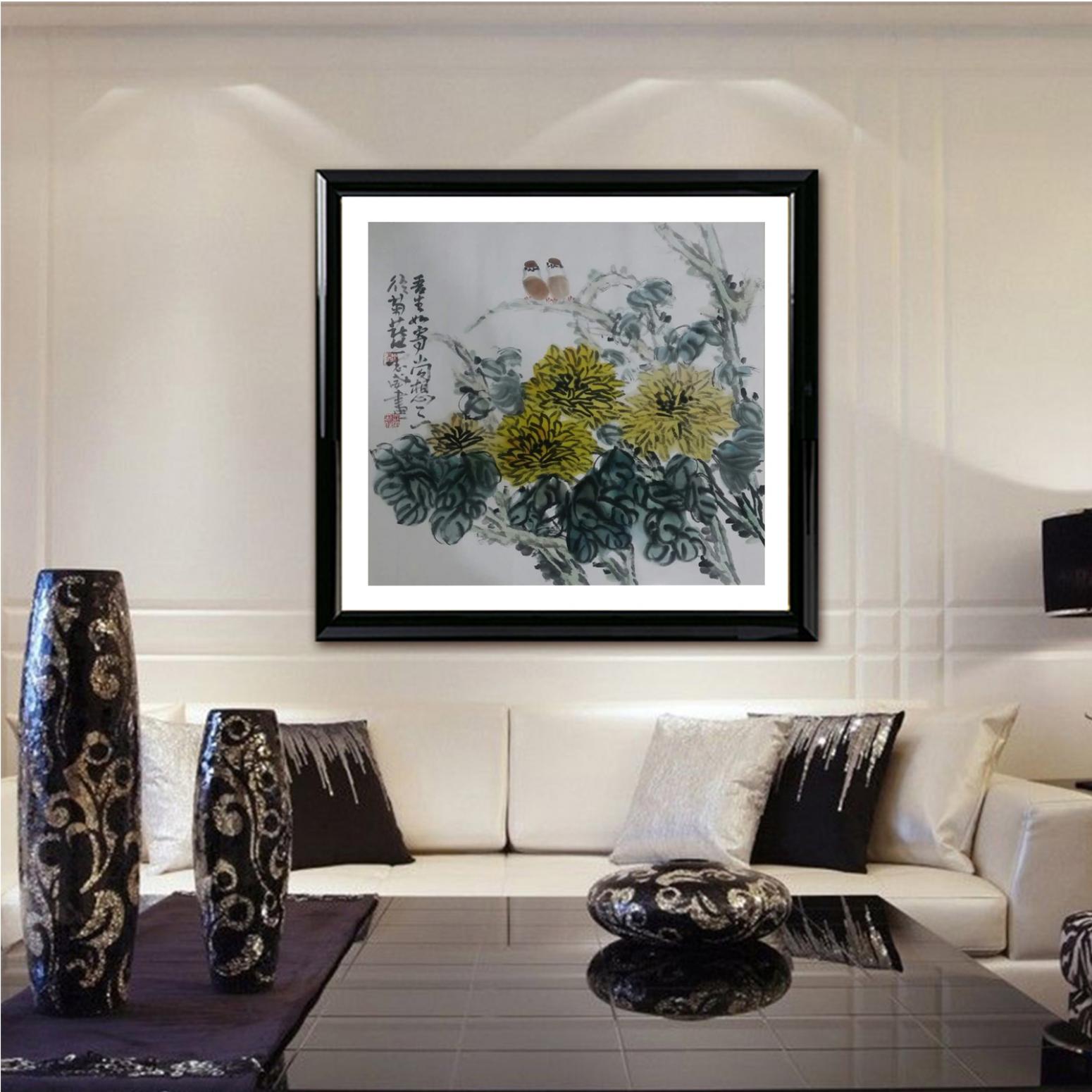 郭志威國(guó)畫作品《【賞菊】作者郭志威》【圖3】