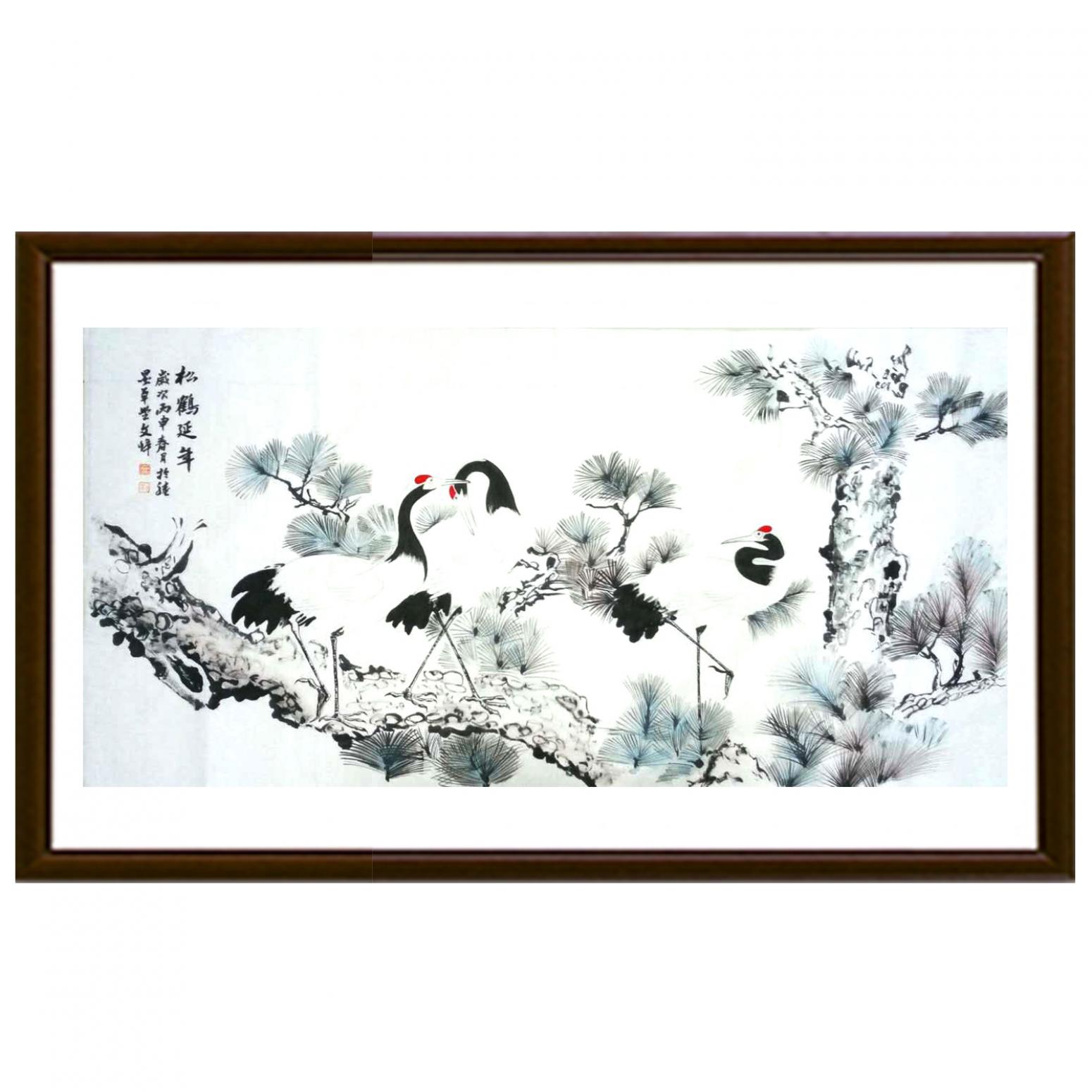 李牧國(guó)畫作品《【松鶴延年】作者李牧》【圖2】