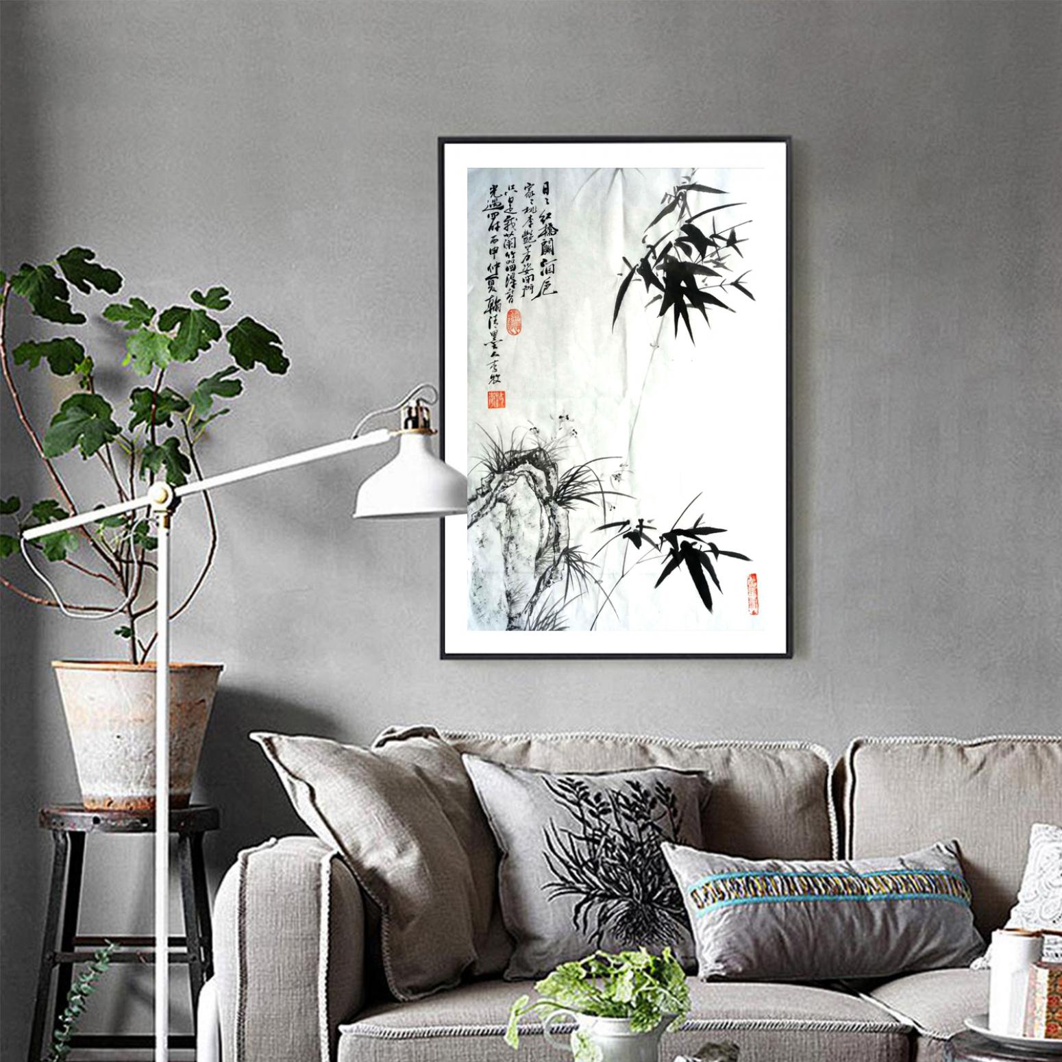 李牧國畫作品《【懸竹】作者李牧》【圖3】