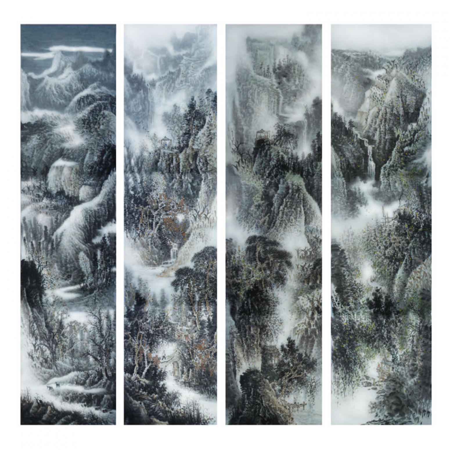 王洪祥國畫作品《【山水2】作者王洪祥》