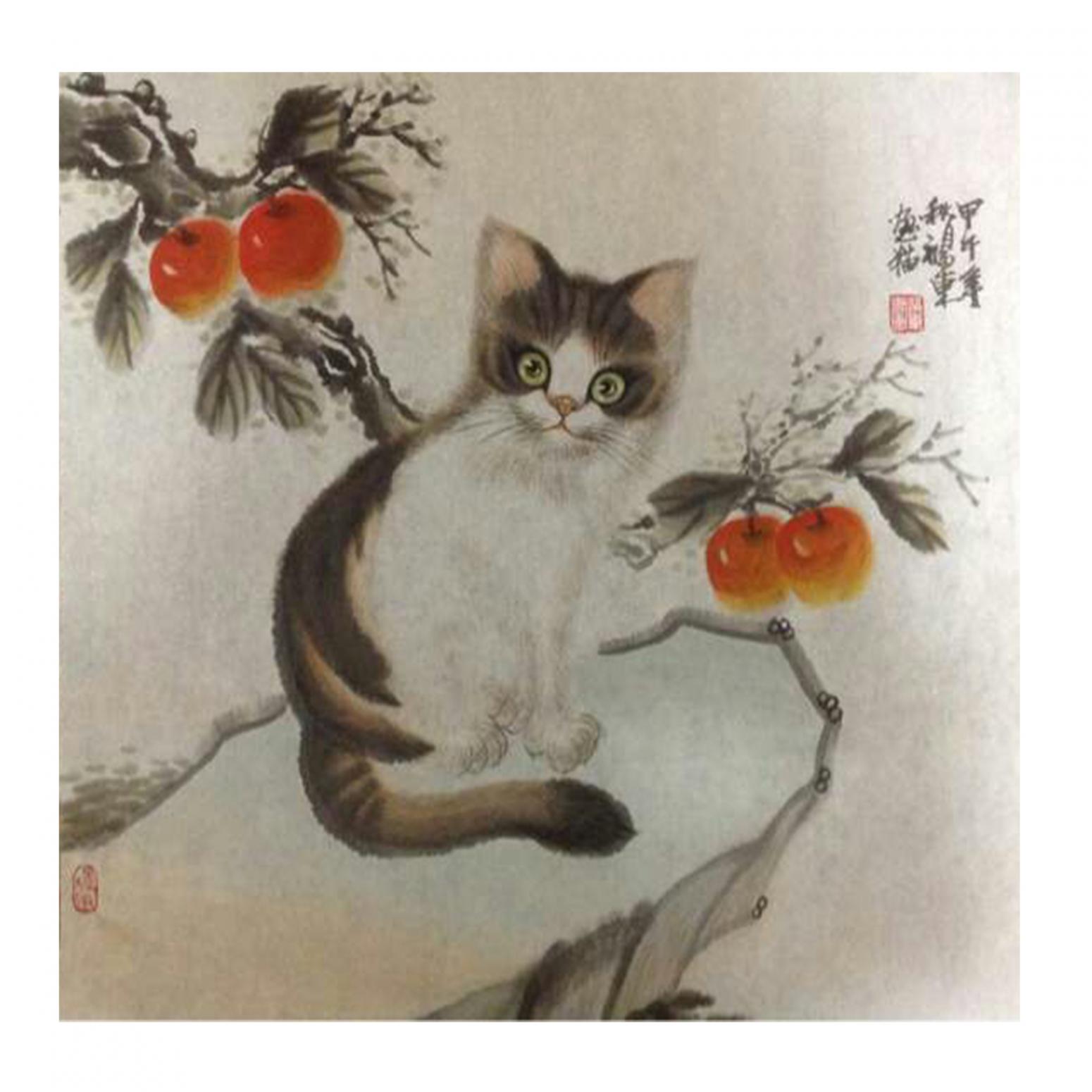 于福東國畫作品《【小貓5】作者于福東》