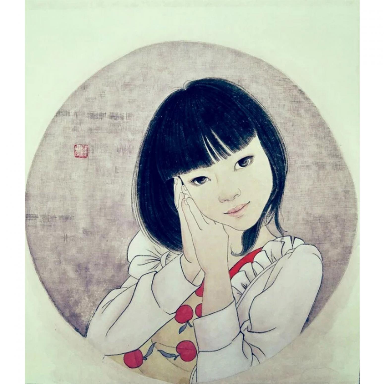 劉曉寧國畫作品《【工筆人物私人訂制】作者劉曉寧》