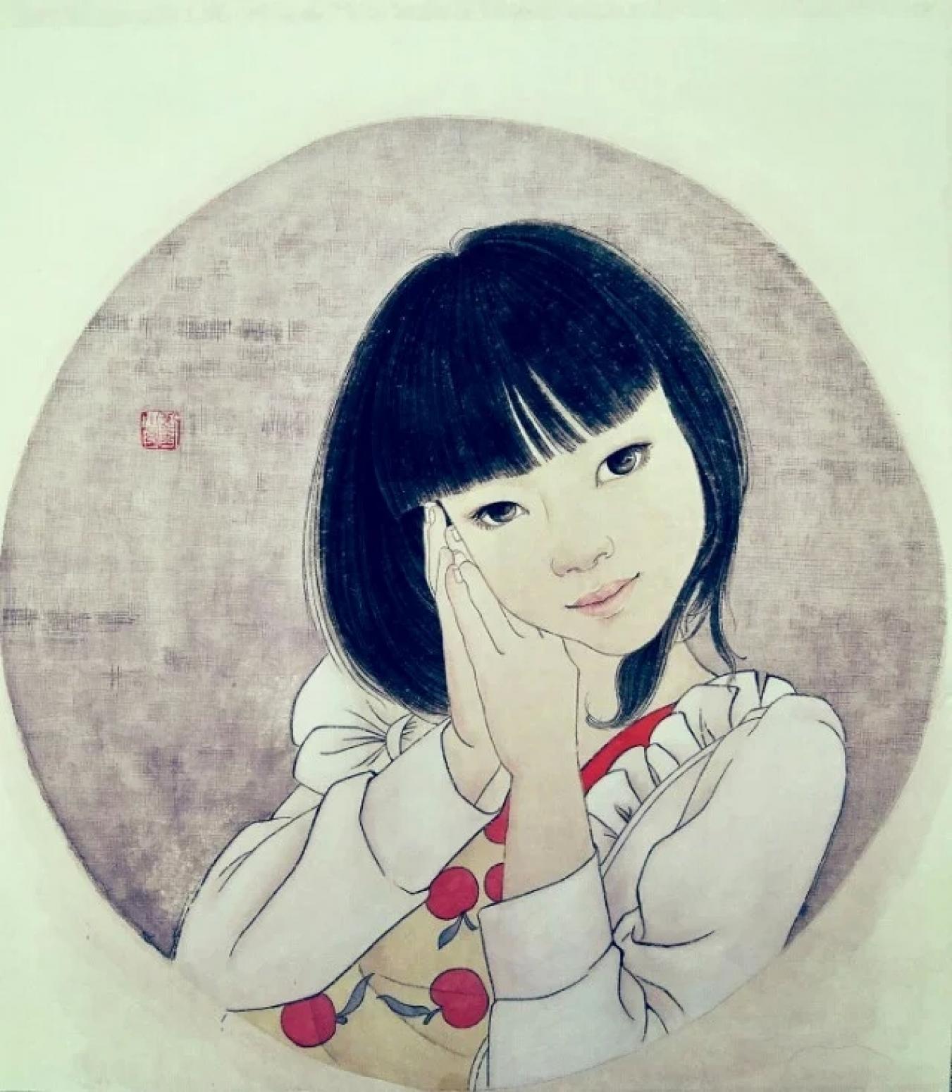 劉曉寧國畫作品《【工筆人物私人訂制】作者劉曉寧》【圖0】