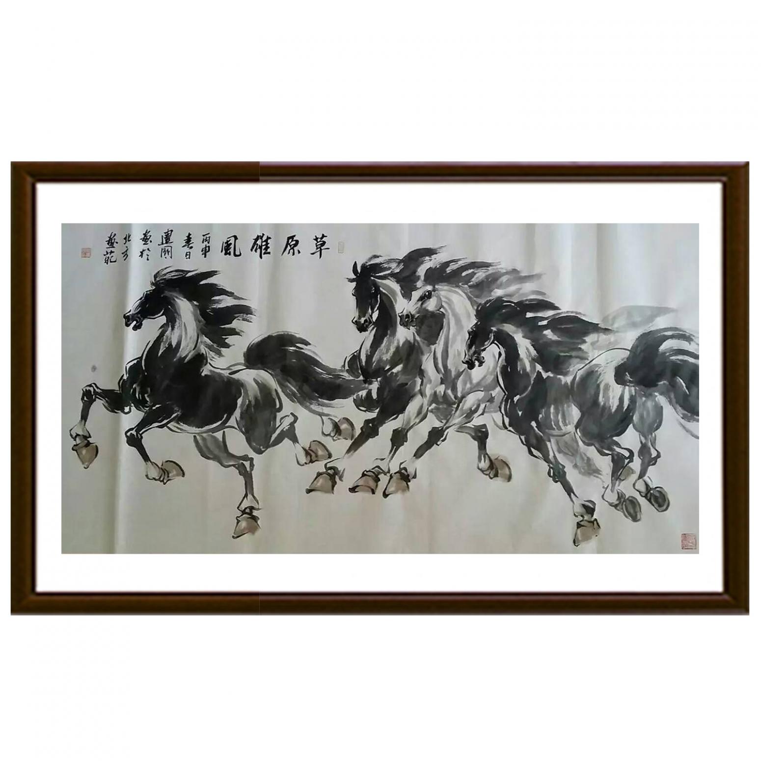 劉建國國畫作品《【草原雄風(fēng)】作者劉建國》【圖2】