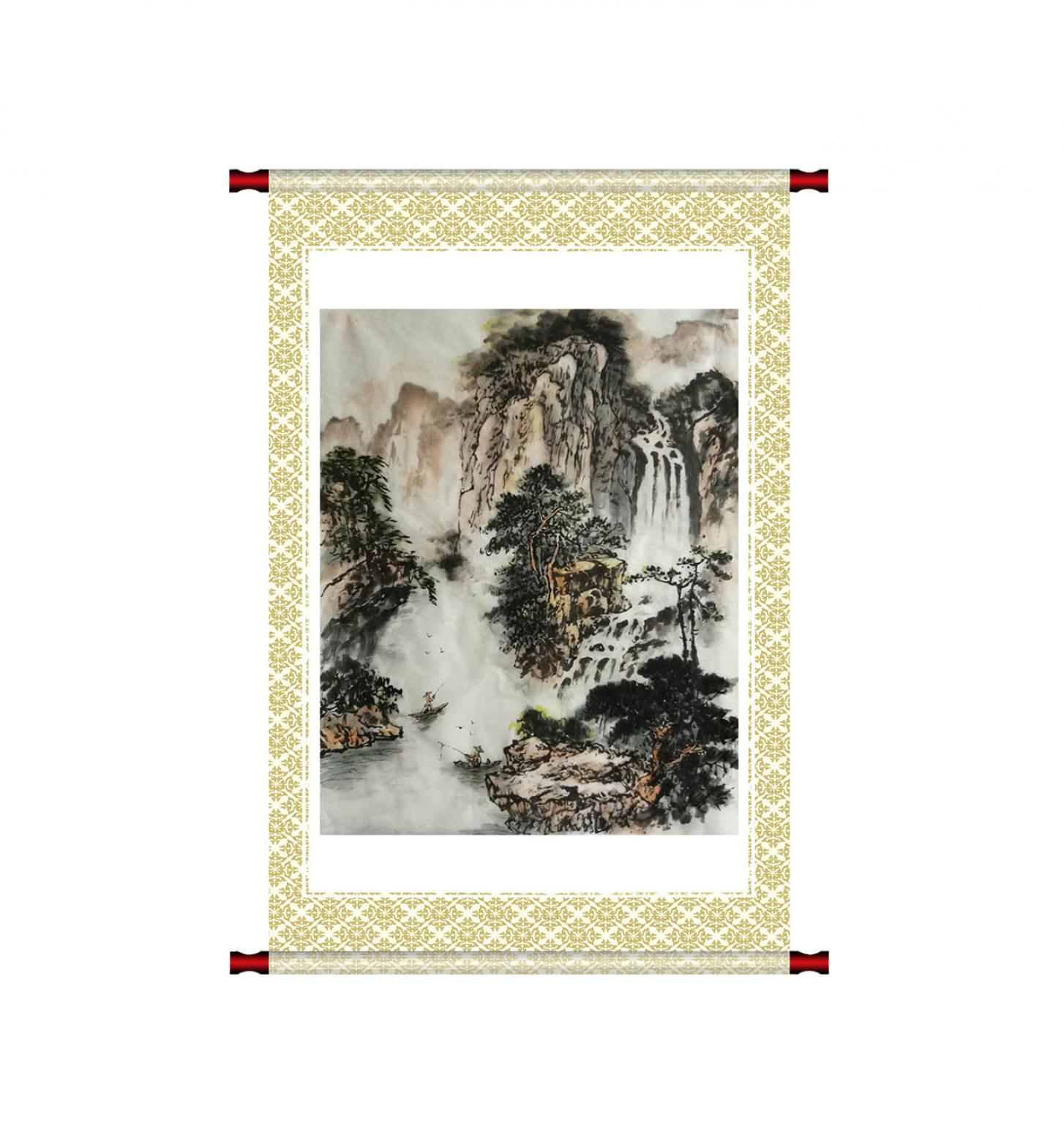 劉燃國畫作品《【險(xiǎn)地泛舟】作者劉燃》【圖1】