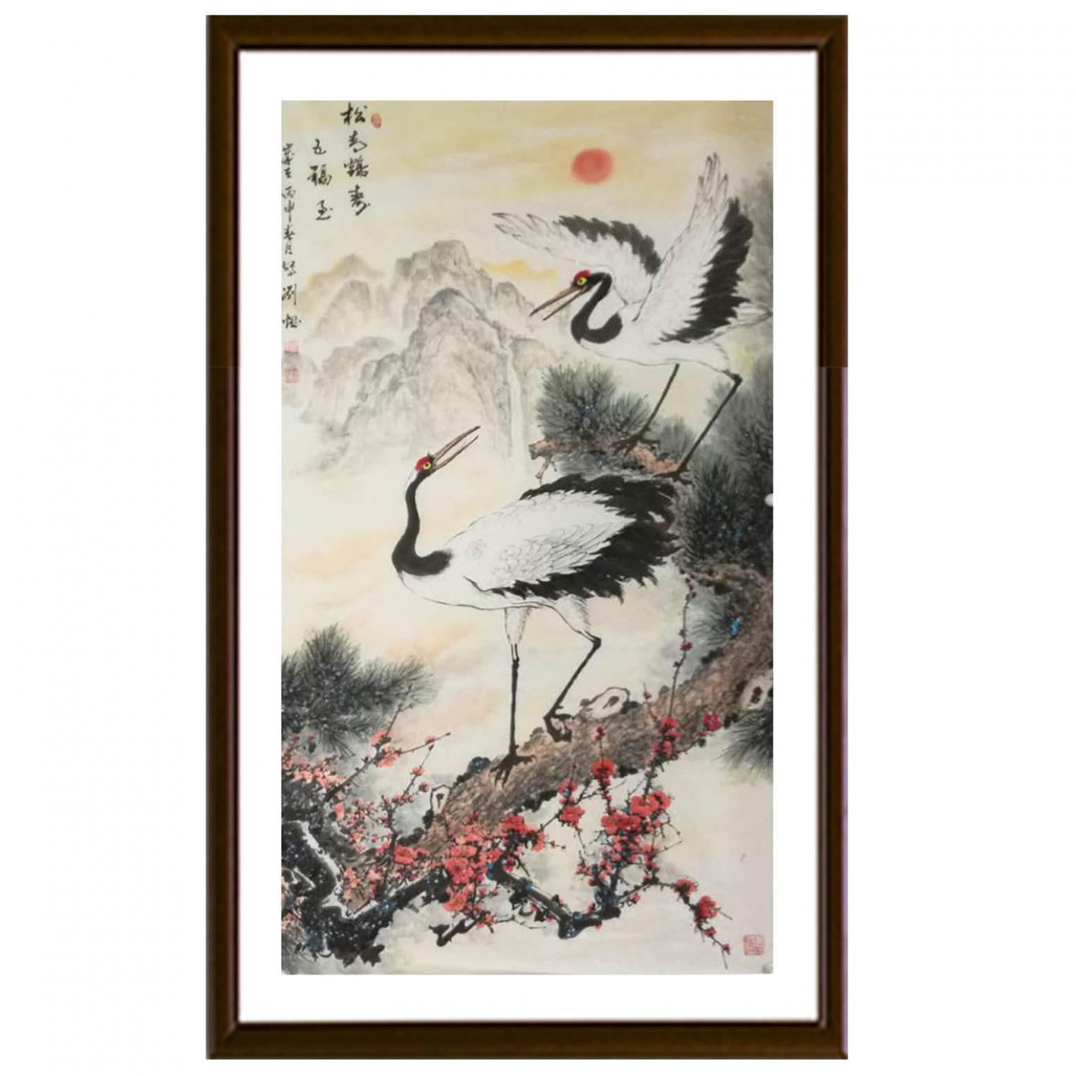 劉燃國畫作品《【松山鶴舞】作者劉燃》【圖2】