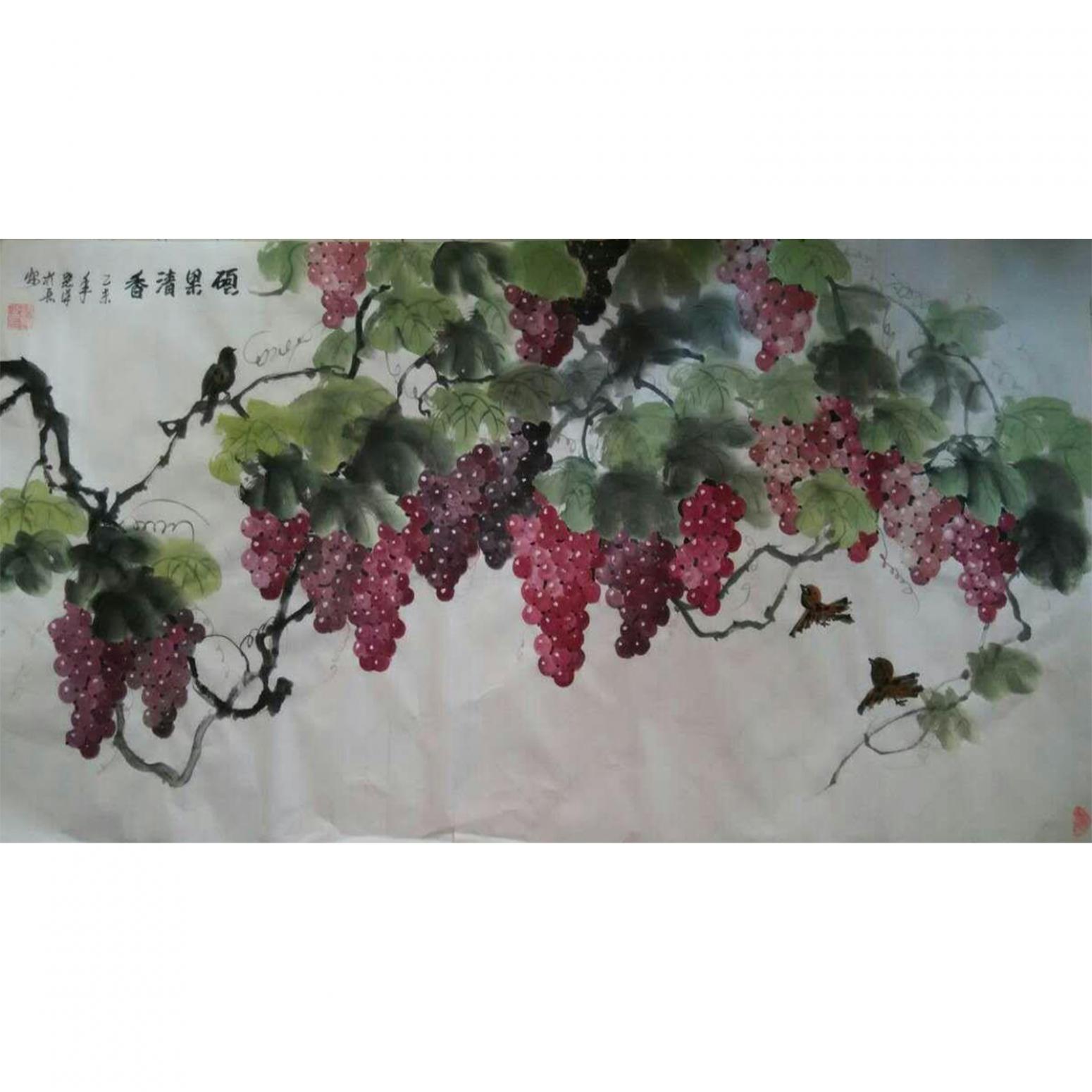 張洋國(guó)畫(huà)作品《【碩果清香】作者張洋》