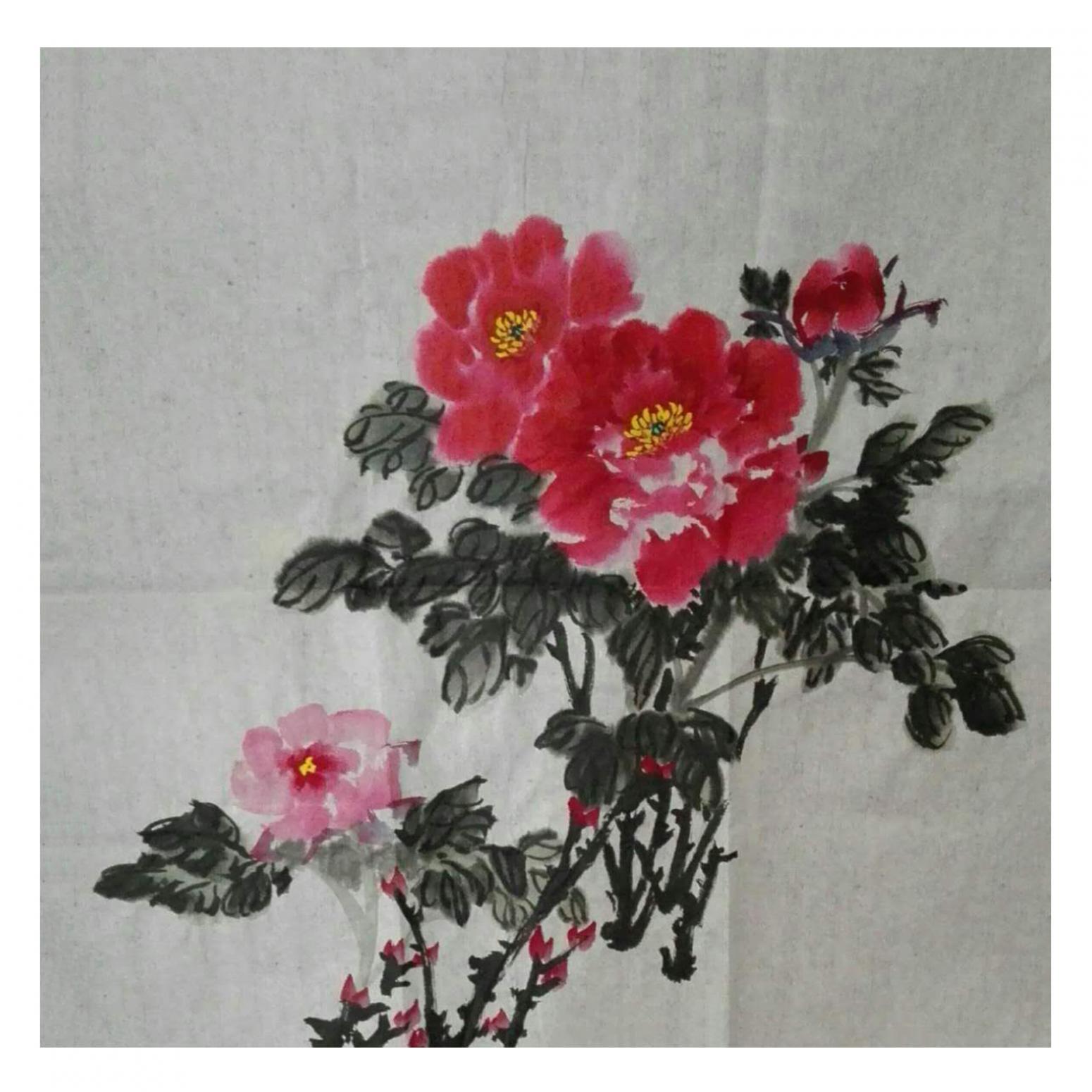 李麗芳國畫作品《【富貴花】作者李麗芳》