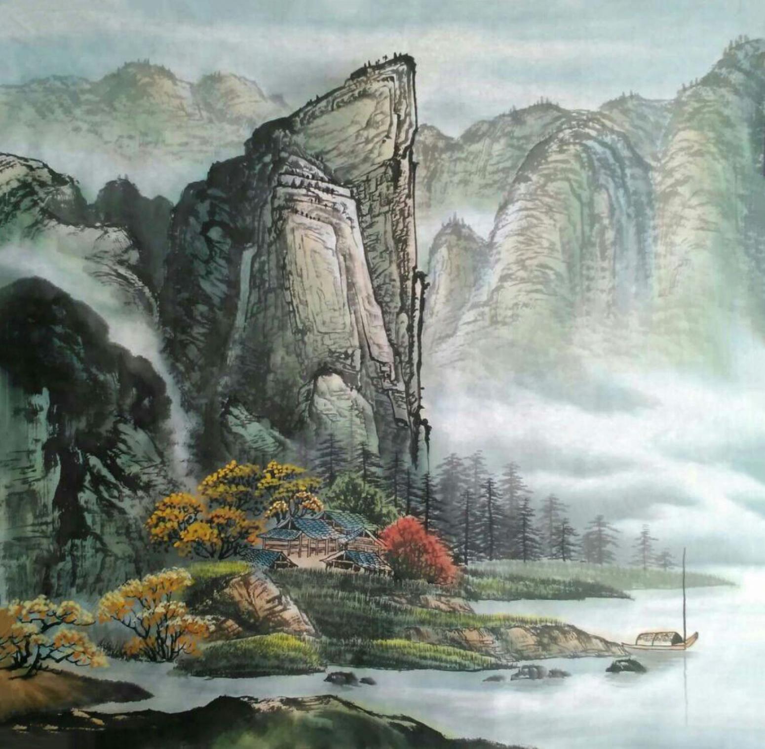 寧建華國(guó)畫(huà)作品《【山水13】作者寧建華》【圖0】