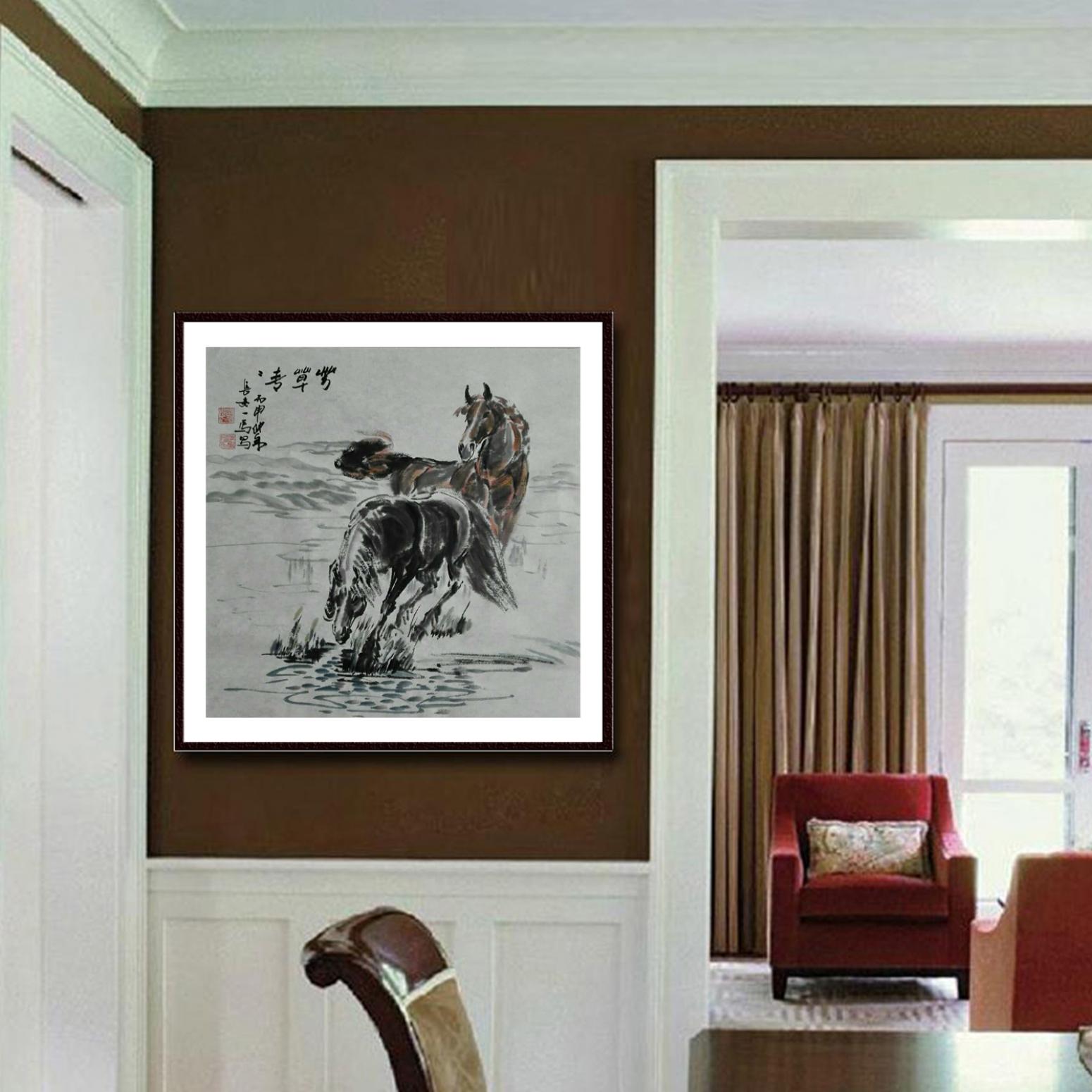 邵西安國畫作品《【雙馬】作者邵西安》【圖3】