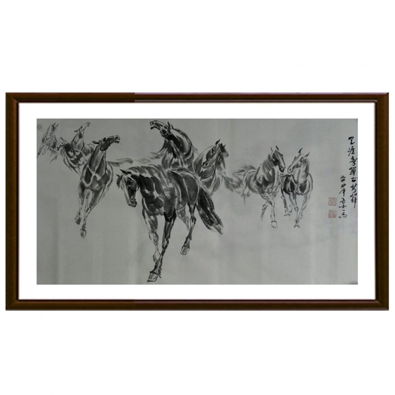 邵西安國畫作品《【八馬齊騰】作者邵西安》【圖2】