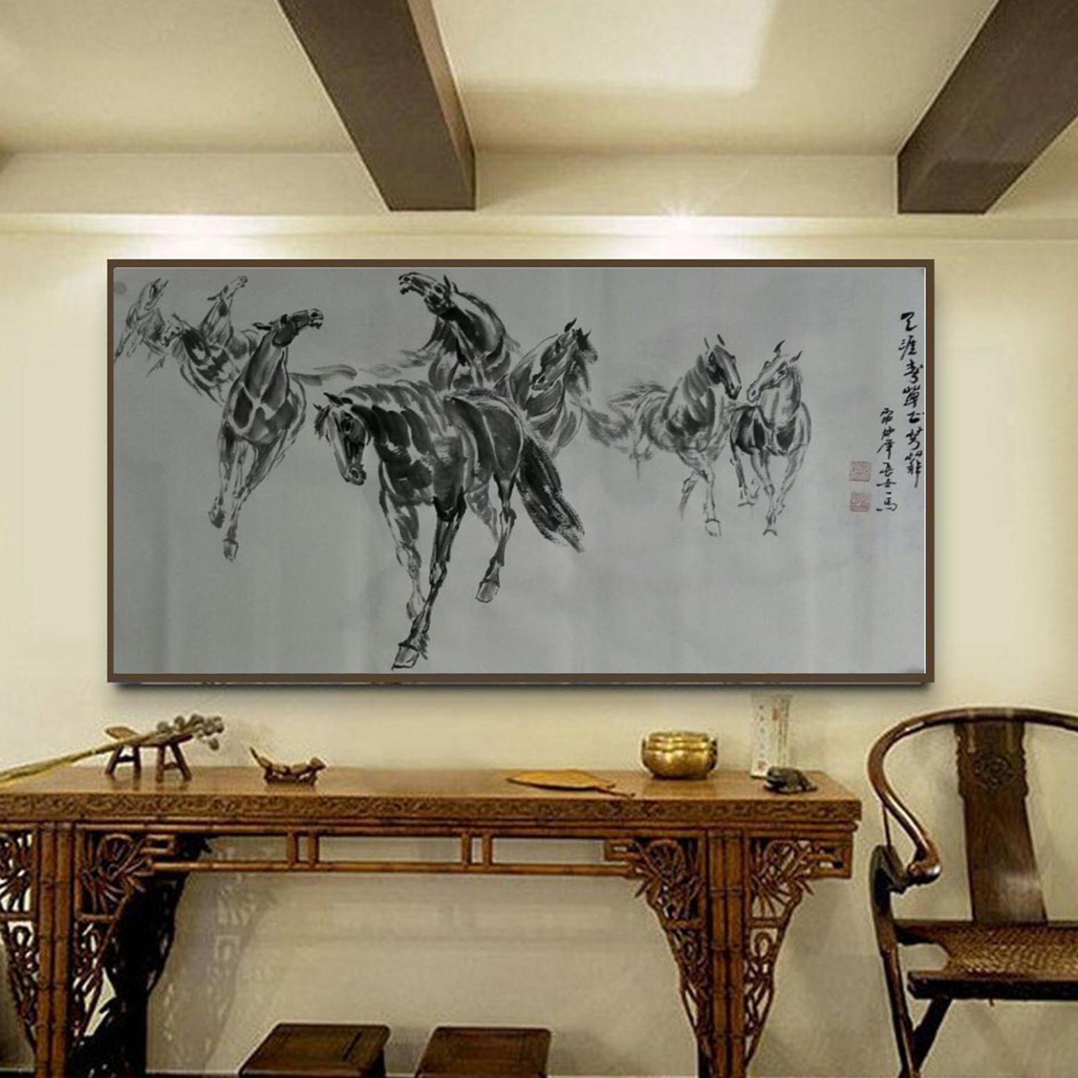 邵西安國畫作品《【八馬齊騰】作者邵西安》【圖3】